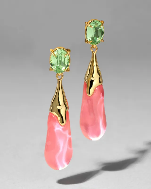 Bonbon Crystal Small Teardrop Earring- Sweet Melon sold by Alexis Bittar