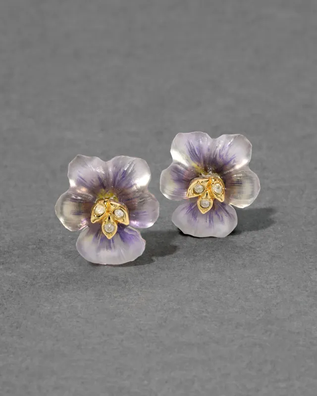 Pansy Lucite Petite Post Earring- Midnight Pansy sold by Alexis Bittar