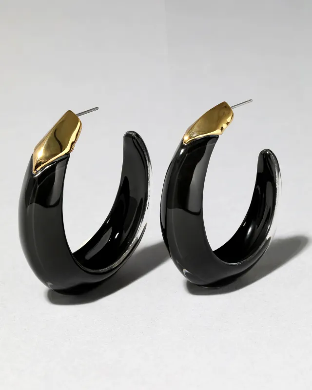 Lucite Edged Hoop Earring- Onyx sold by Alexis Bittar