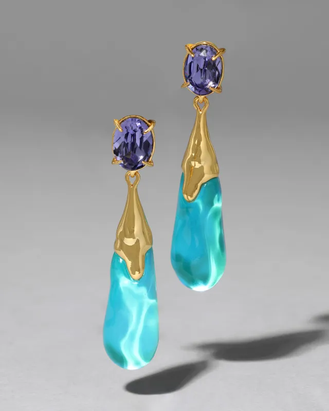 Bonbon Crystal Small Teardrop Earring- Mediterranean Opal sold by Alexis Bittar