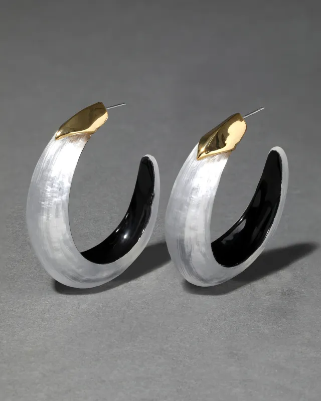 Lucite Edged Hoop Earring- Silver sold by Alexis Bittar