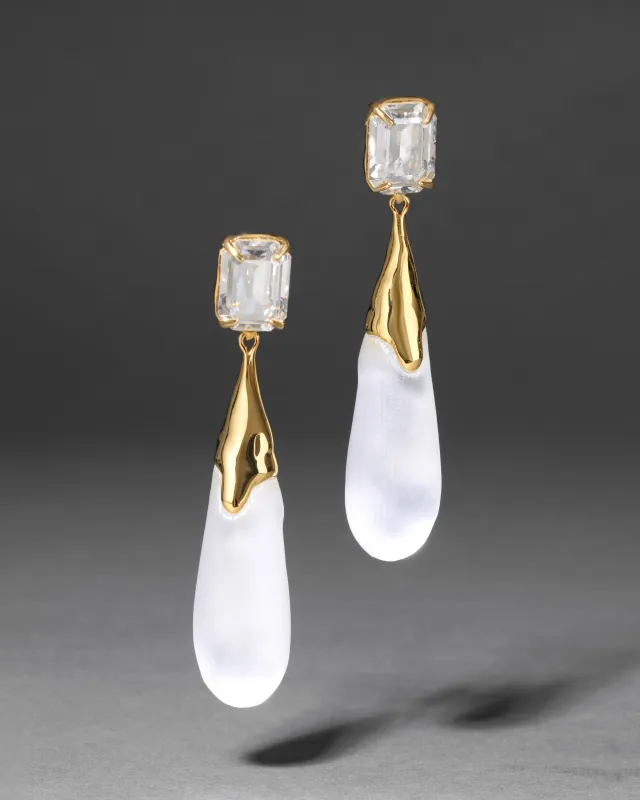 Bonbon Crystal Large Teardrop Earring- Silver sold by Alexis Bittar