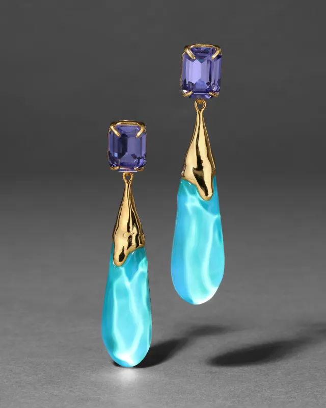 Bonbon Crystal Large Teardrop Earring- Mediterranean Opal sold by Alexis Bittar