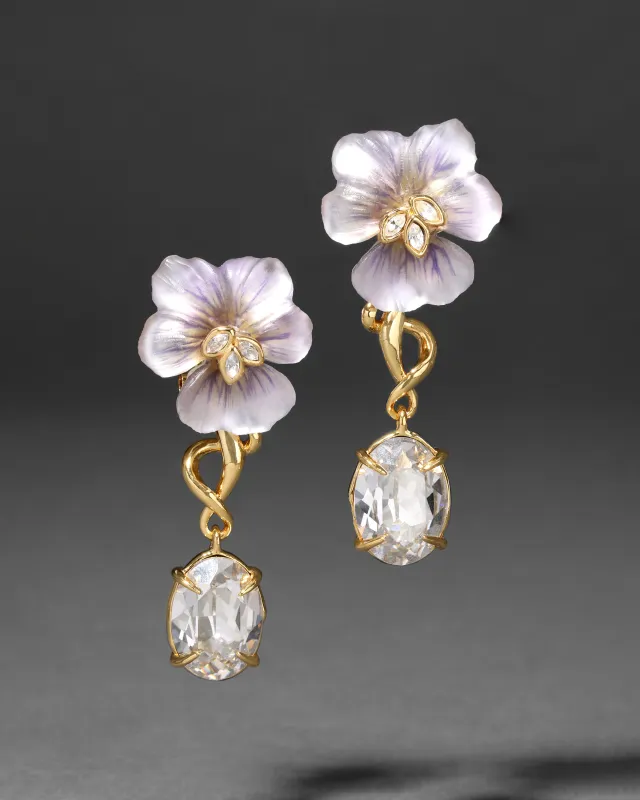 Pansy Lucite Crystal Drop Post Earring- Midnight Pansy sold by Alexis Bittar