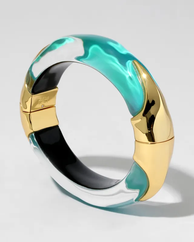 Luminous Lucite Claw Hinge Bracelet- Mediterranean Opal sold by Alexis Bittar