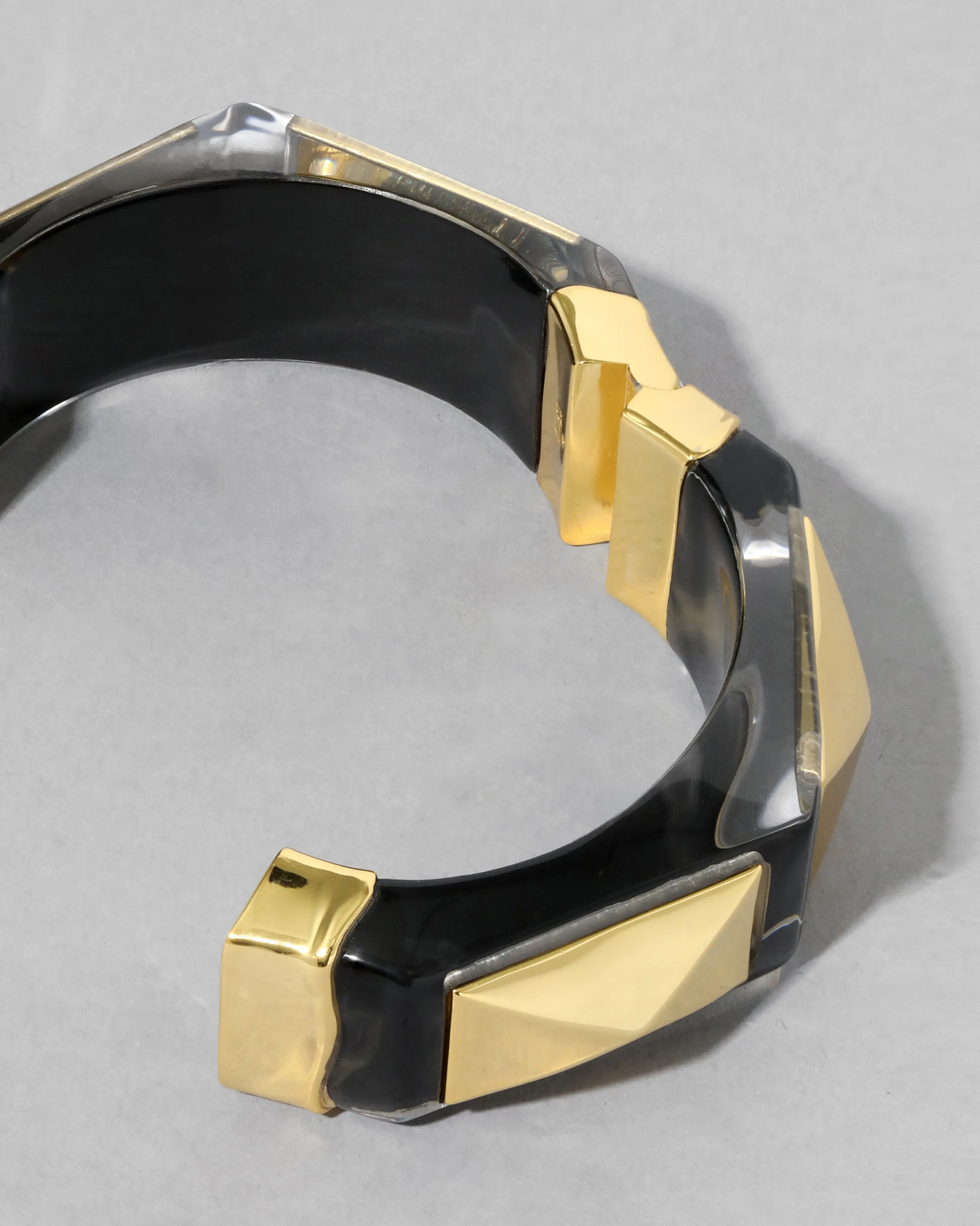 Luminous Lucite Armor Hinge Bracelet- Onyx sold by Alexis Bittar product image thumbnail 4