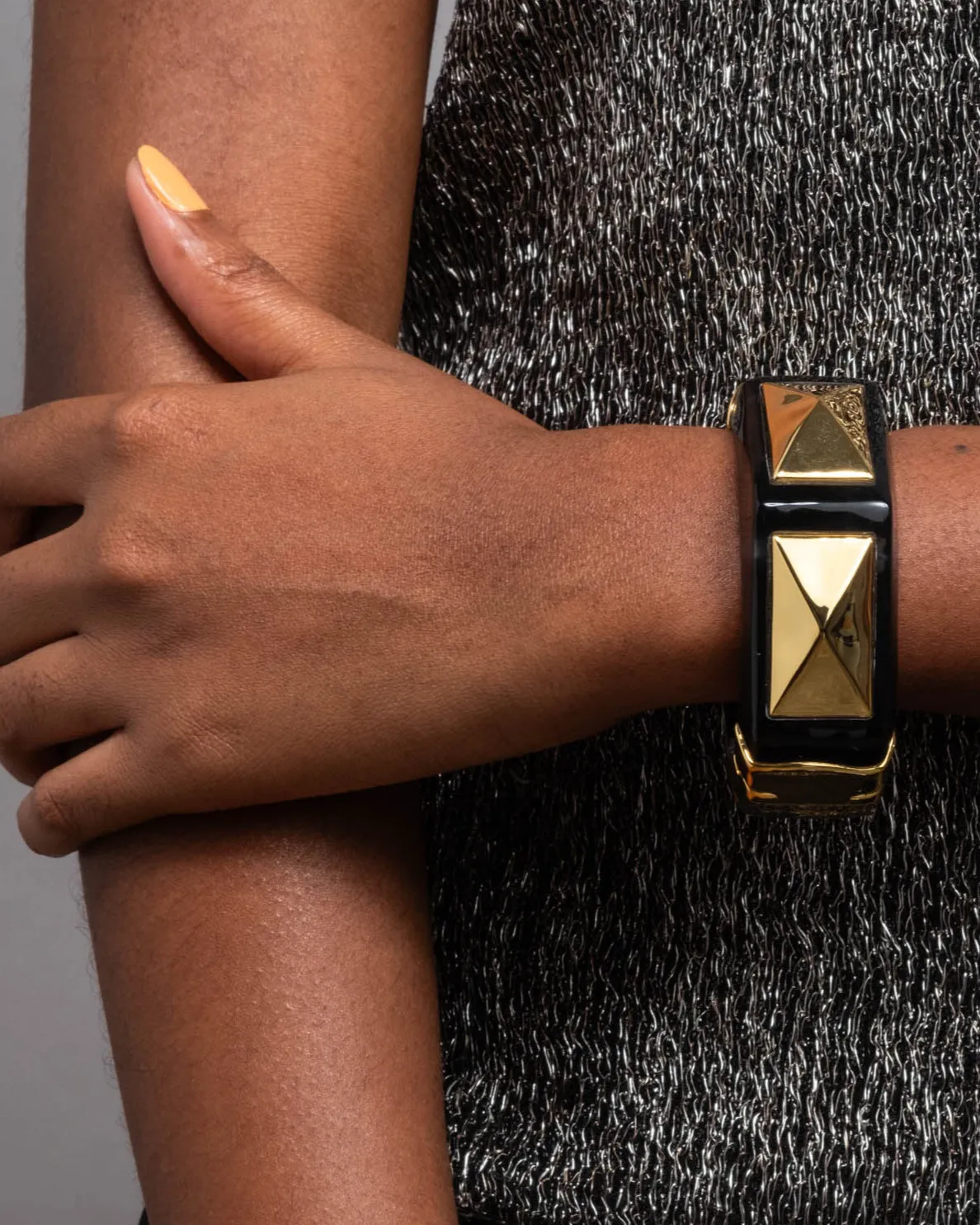 Luminous Lucite Armor Hinge Bracelet- Onyx sold by Alexis Bittar