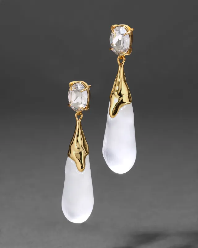 Bonbon Crystal Small Teardrop Earring- Silver sold by Alexis Bittar
