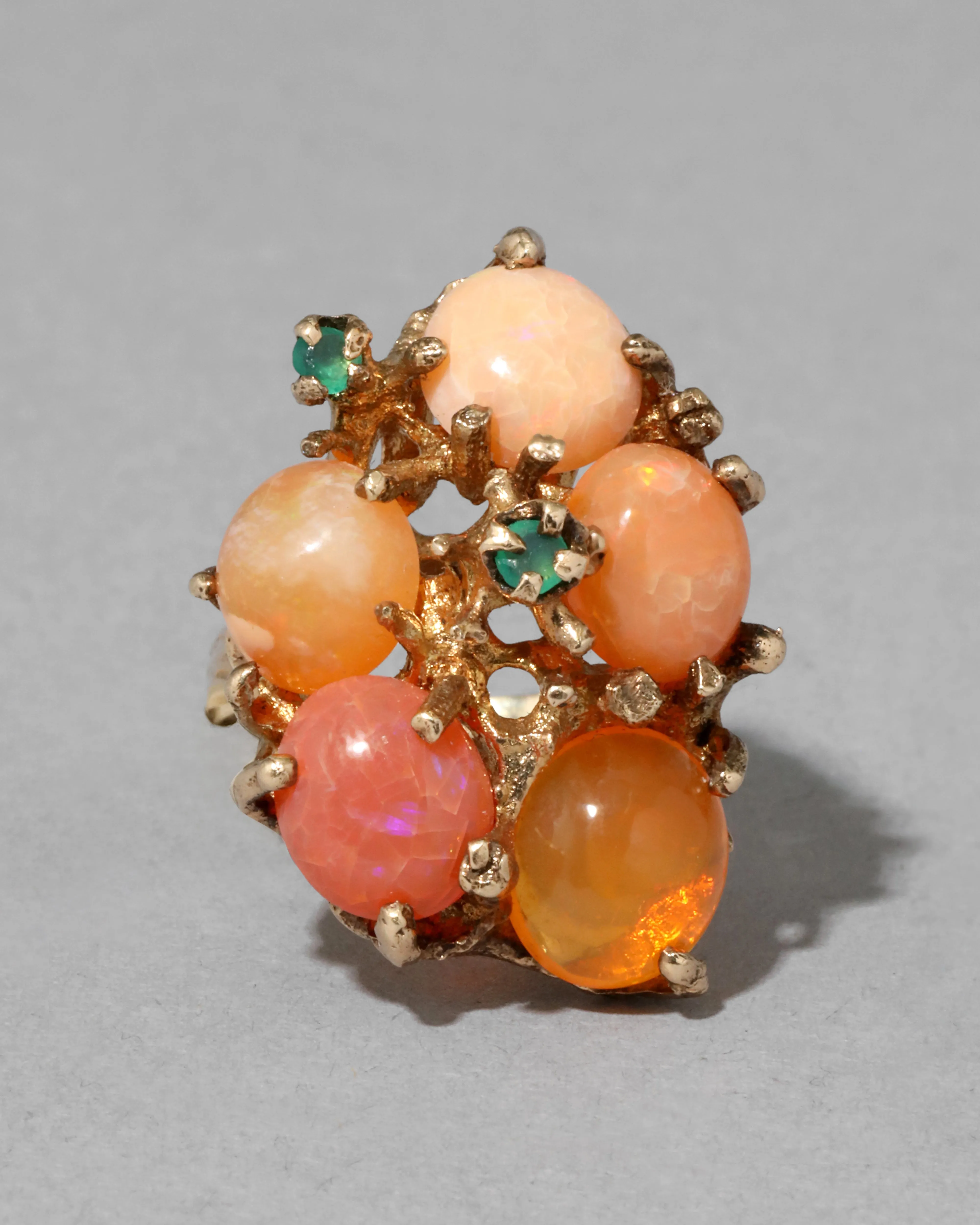 Vintage 1970s 14k Gold Opal & Emerald Ring sold by Alexis Bittar