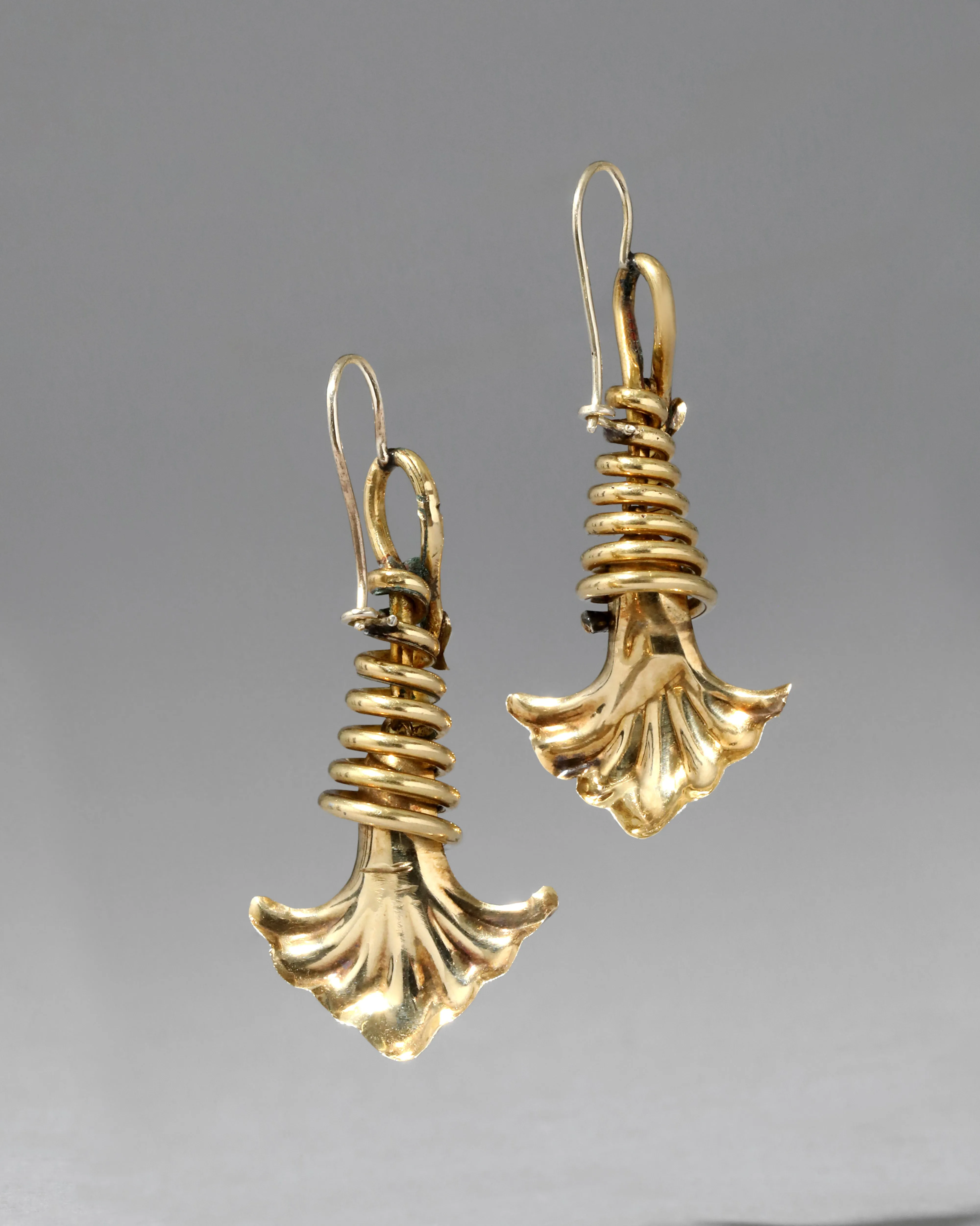 Antique Late 1800s 14k Gold Fill Twisting Vine & Flower Earring sold by Alexis Bittar product image thumbnail 2