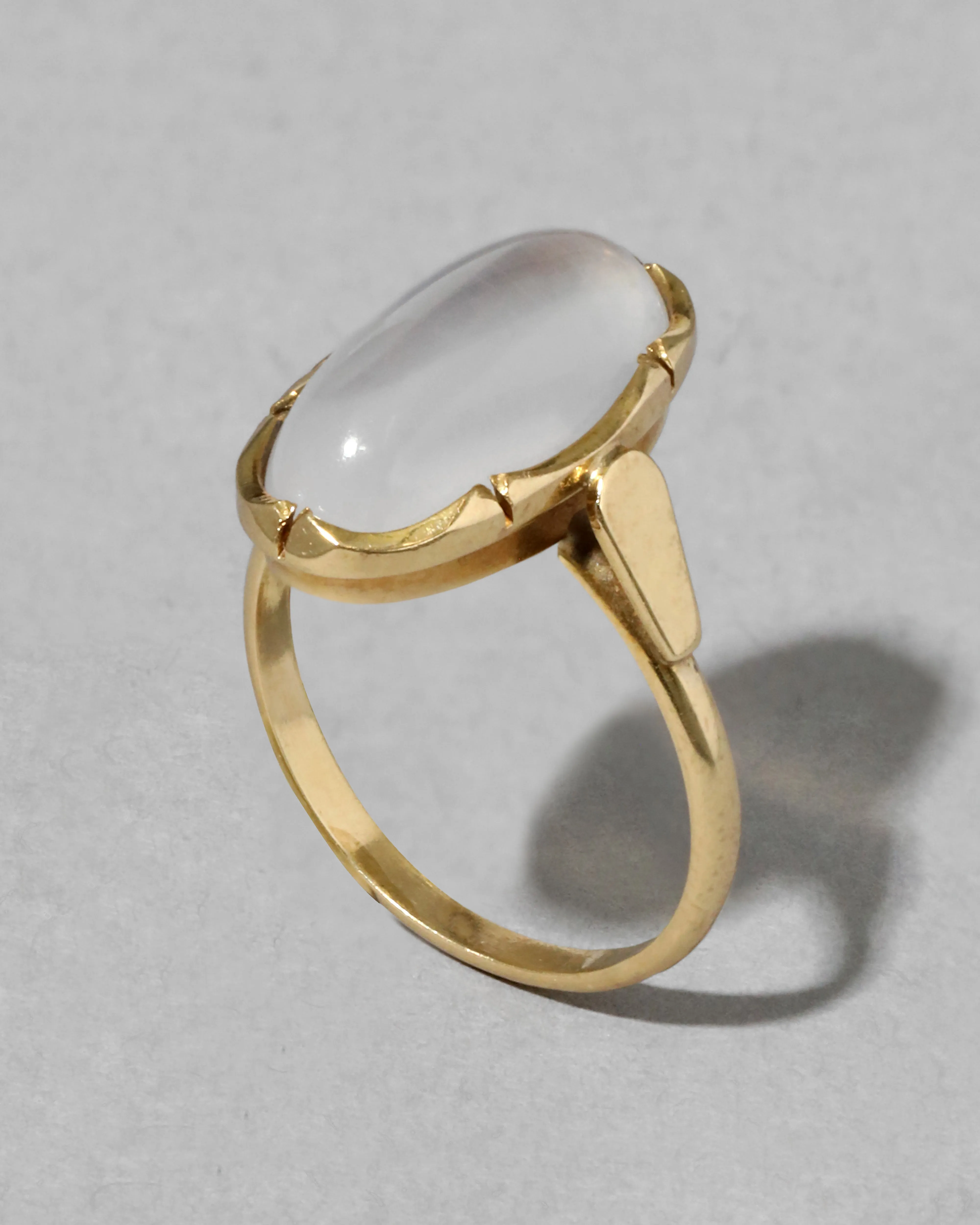 Antique 1910s 14k Gold with Natural Moonstone Oval Ring sold by Alexis Bittar product image thumbnail 2
