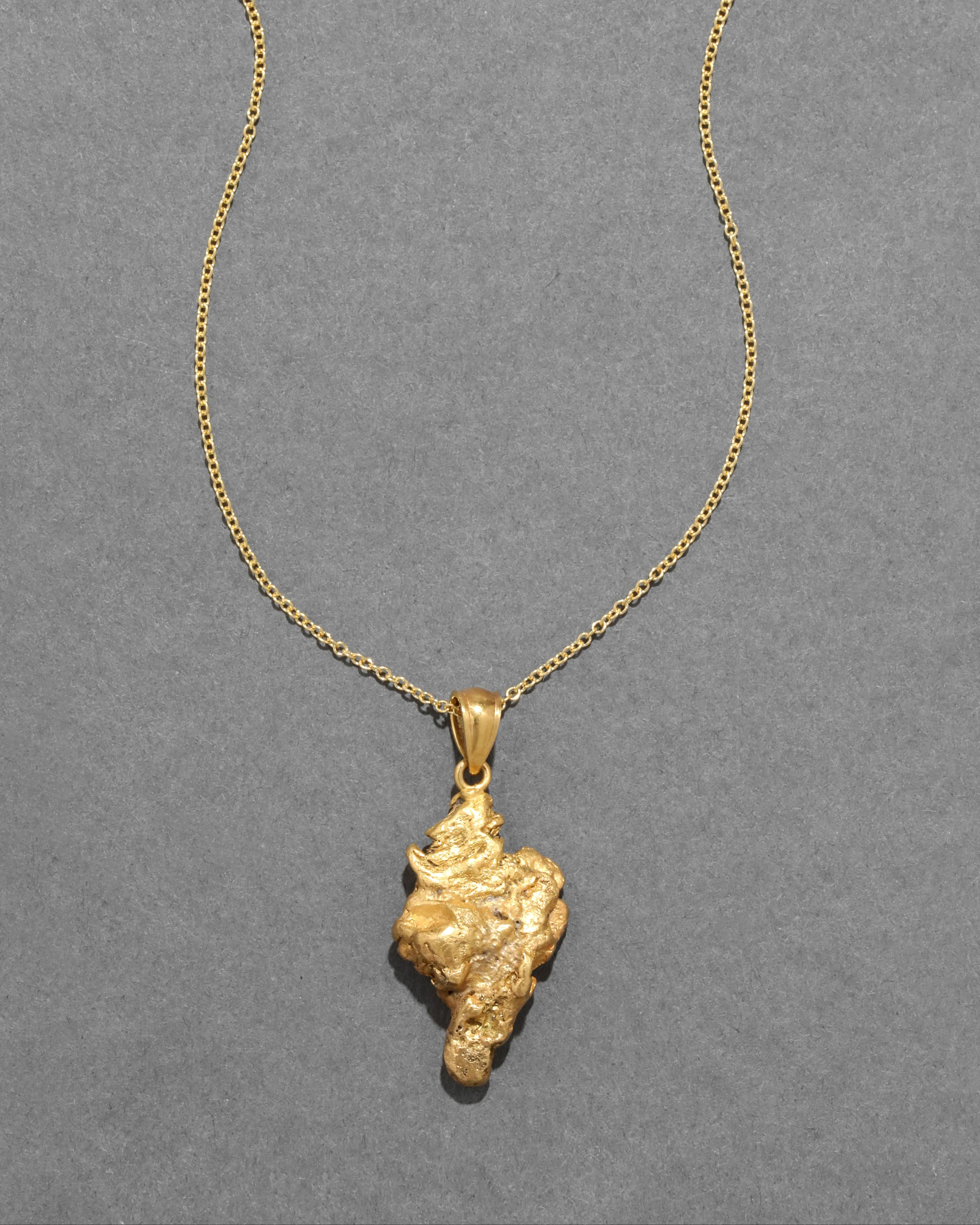 Antique 1920s 22k Gold Natural Nugget Pendant Necklace sold by Alexis Bittar