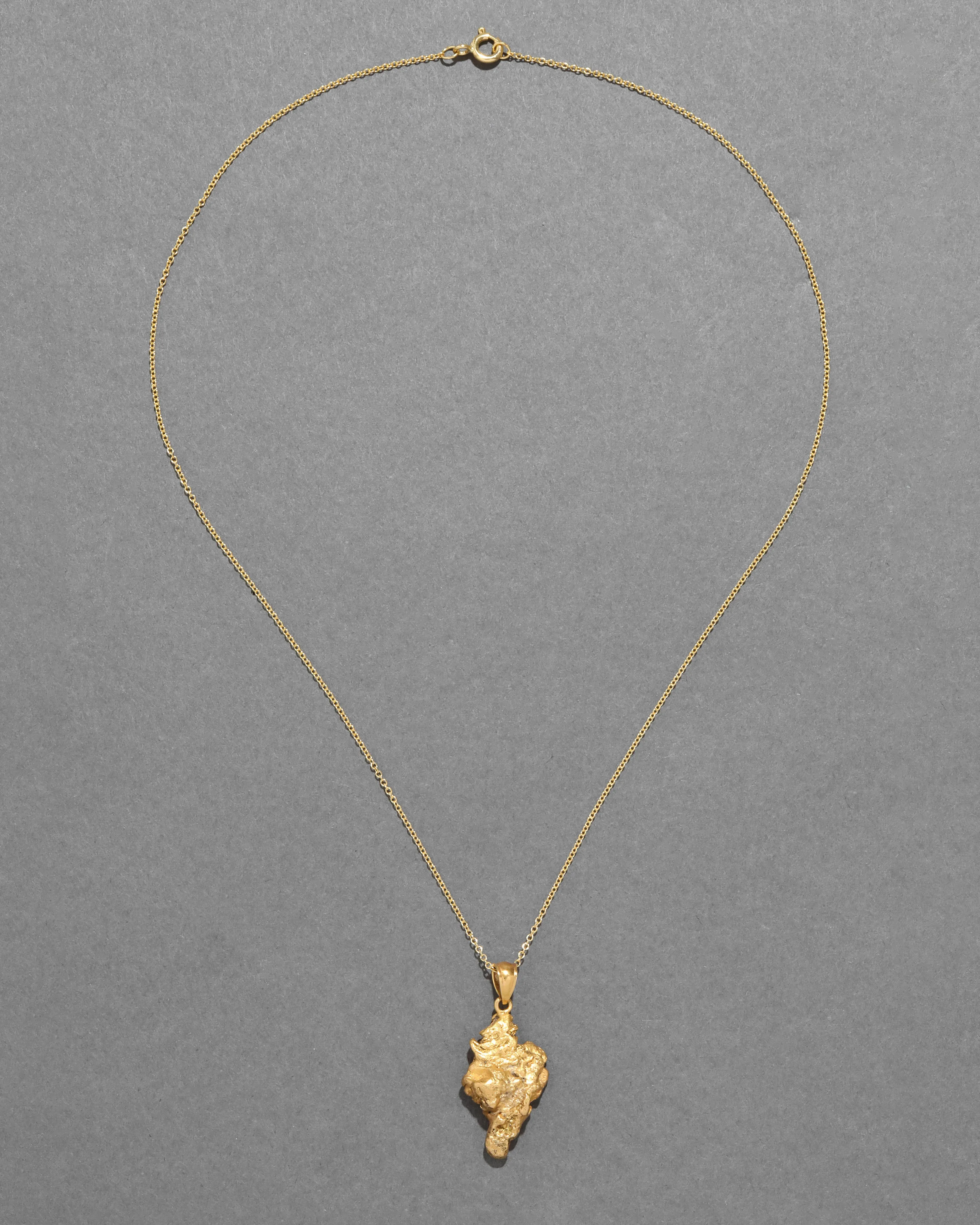 Antique 1920s 22k Gold Natural Nugget Pendant Necklace sold by Alexis Bittar product image thumbnail 2