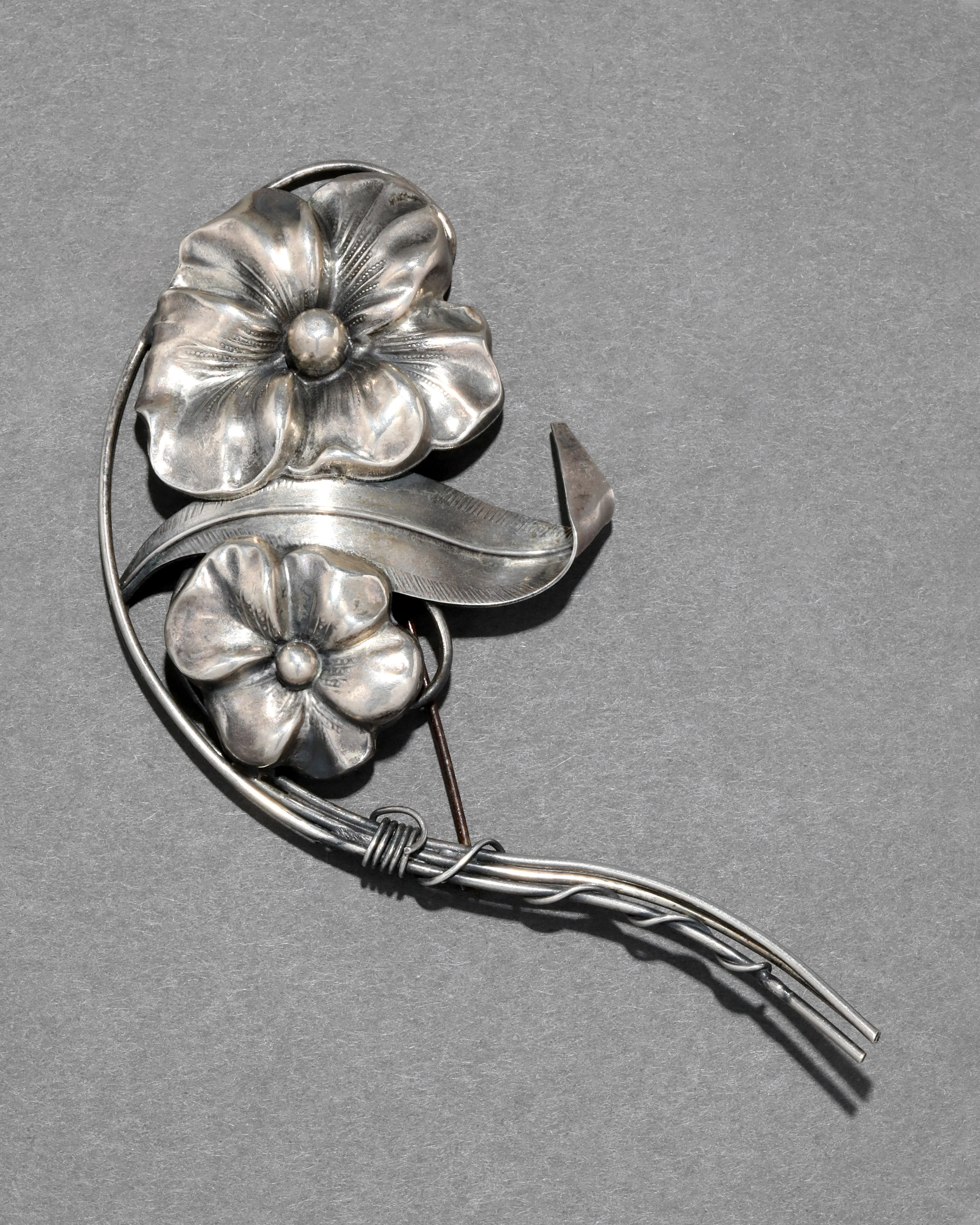 Vintage 1940s Sterling Silver Flower Pin sold by Alexis Bittar