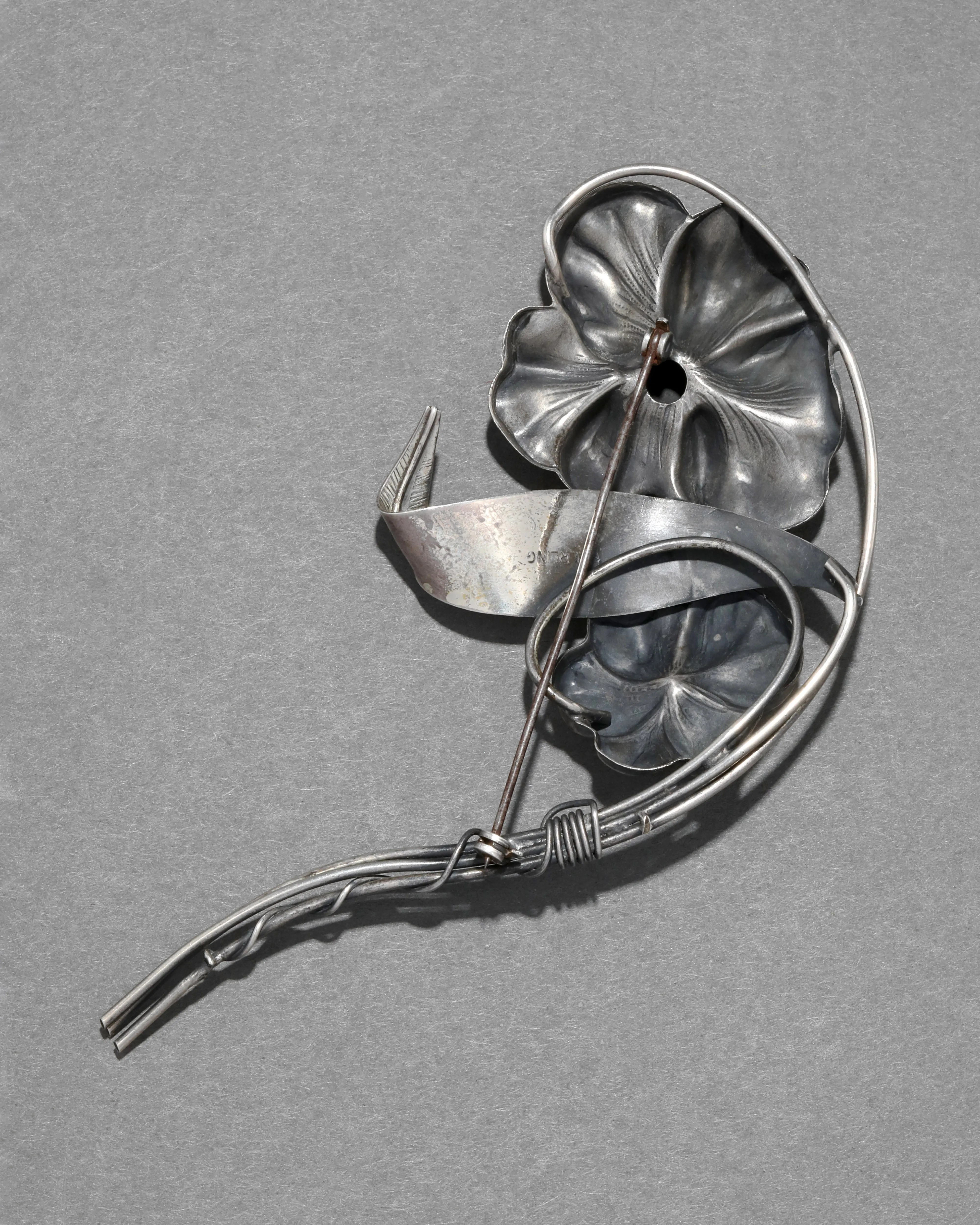 Vintage 1940s Sterling Silver Flower Pin sold by Alexis Bittar product image thumbnail 2