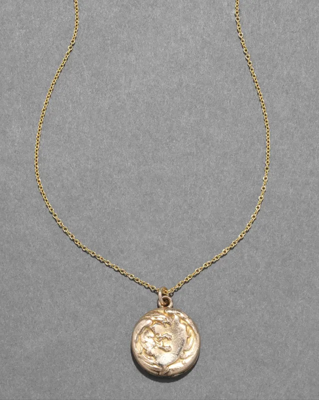 Antique 1800s 14k Gold Fill Detailed Eagle Locket Necklace sold by Alexis Bittar