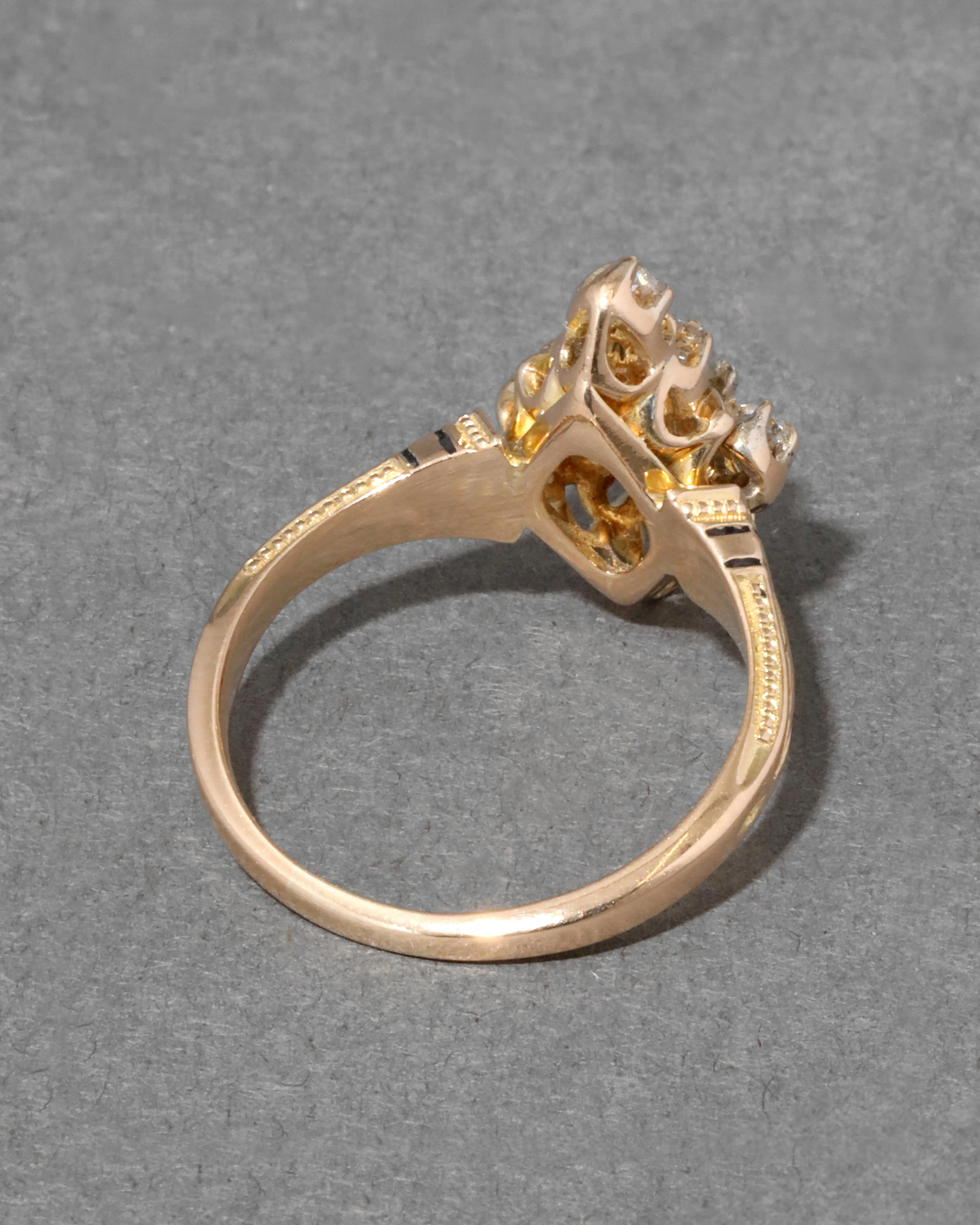 Antique Victorian 14k Gold with Diamond & Enamel Cross Ring sold by Alexis Bittar product image thumbnail 2