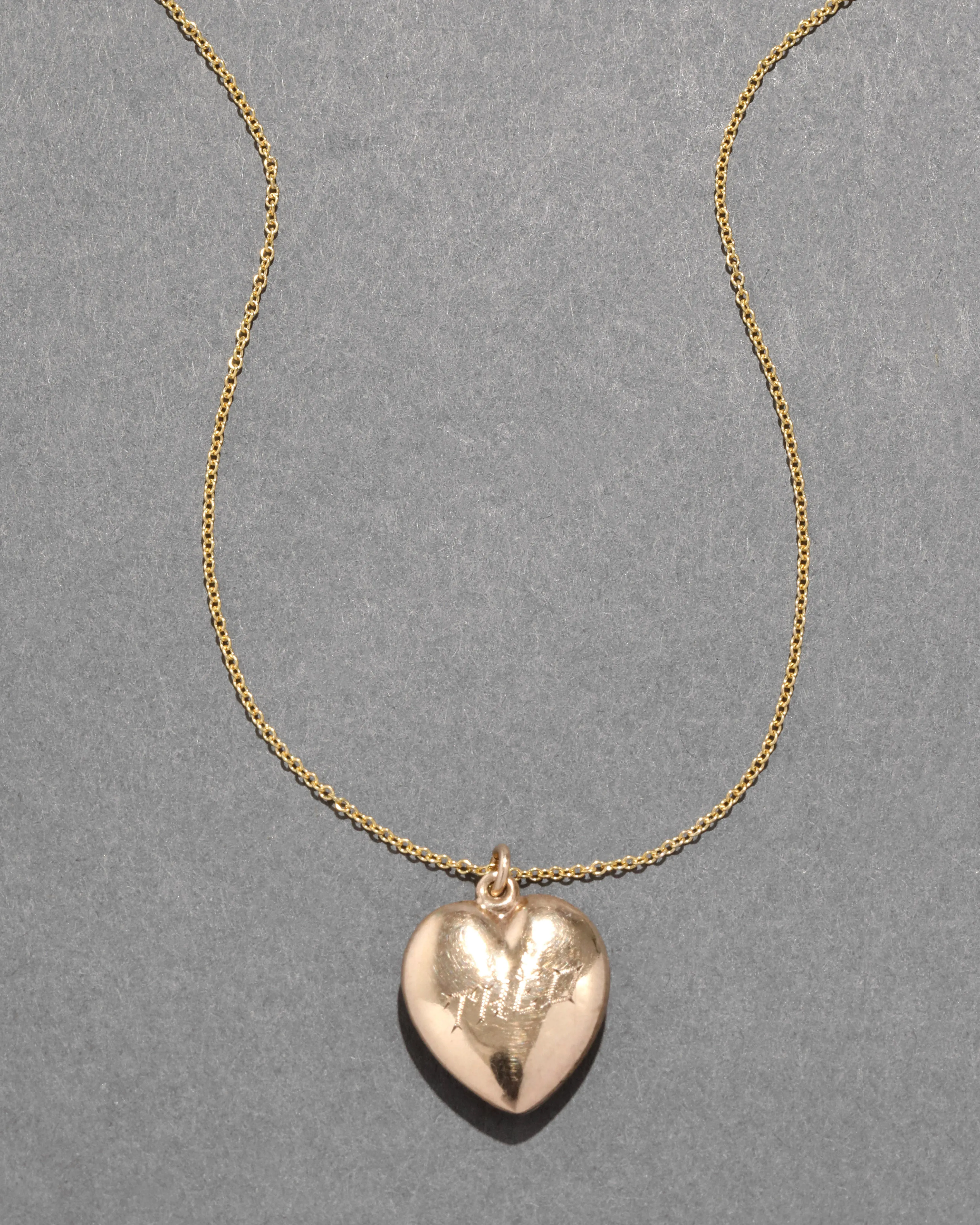 Antique 1920s 14k Gold Fill Engraved Cherub Heart Locket Necklace sold by Alexis Bittar product image thumbnail 3