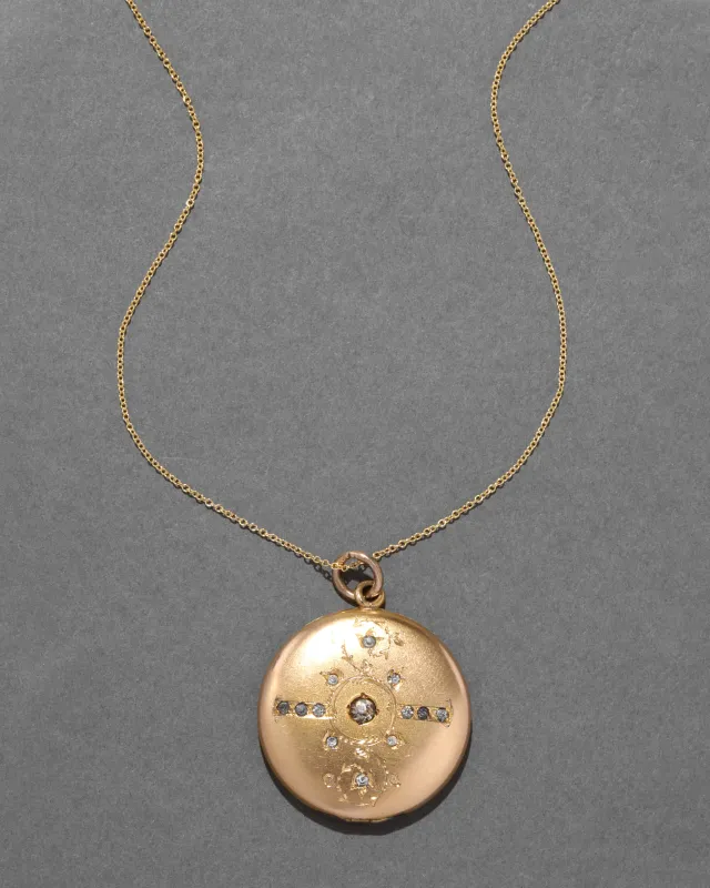 Antique Victorian 14k Gold Fill Creeping Vine Locket Necklace sold by Alexis Bittar