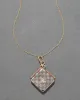 Vintage 14k Rose Gold & White Gold Two Tone Checkerboard with Diamond Locket Necklace sold by Alexis Bittar