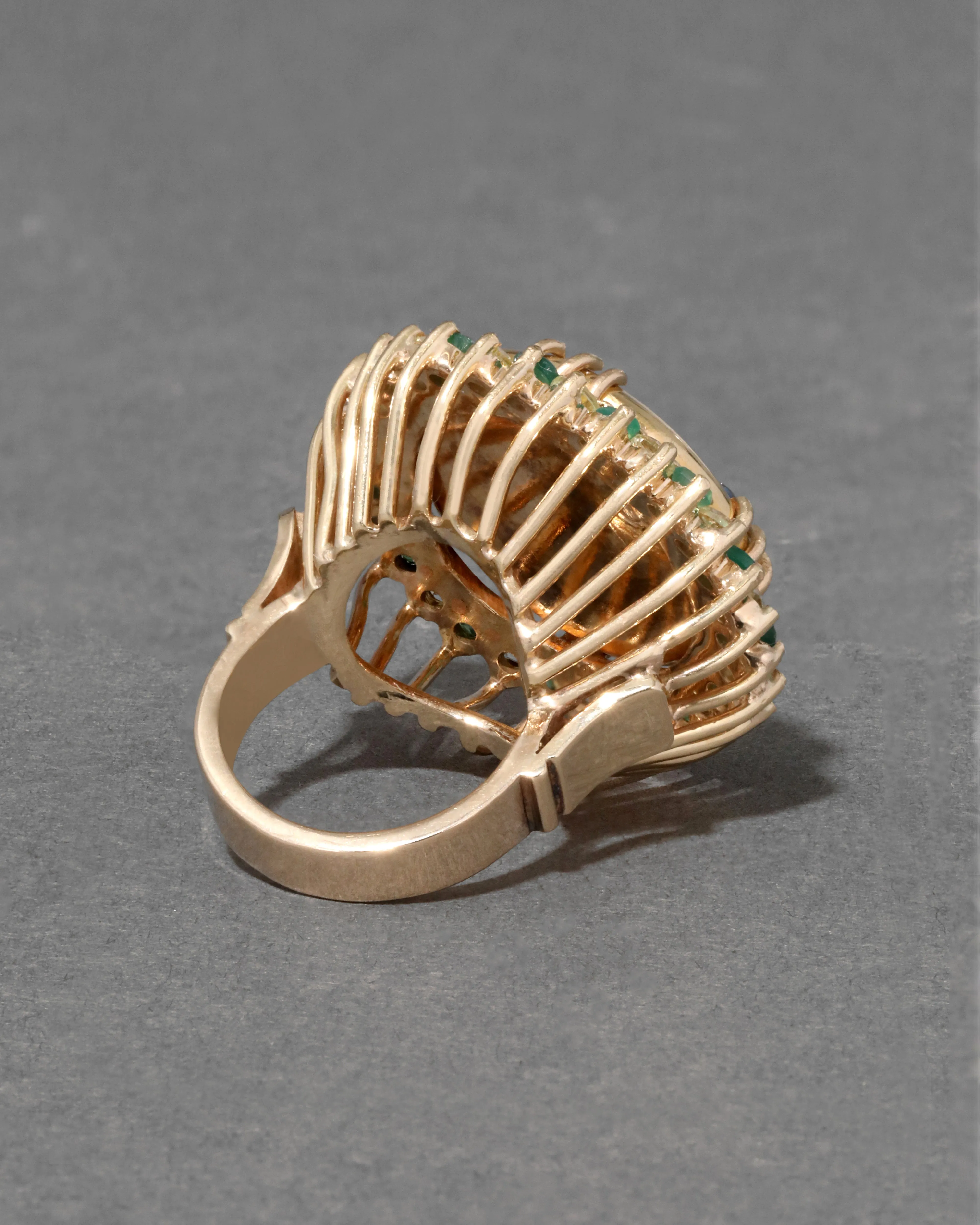 Antique 1700s 14k Gold with French Enamel & Emerald & Sapphire Shank Ring sold by Alexis Bittar product image thumbnail 3