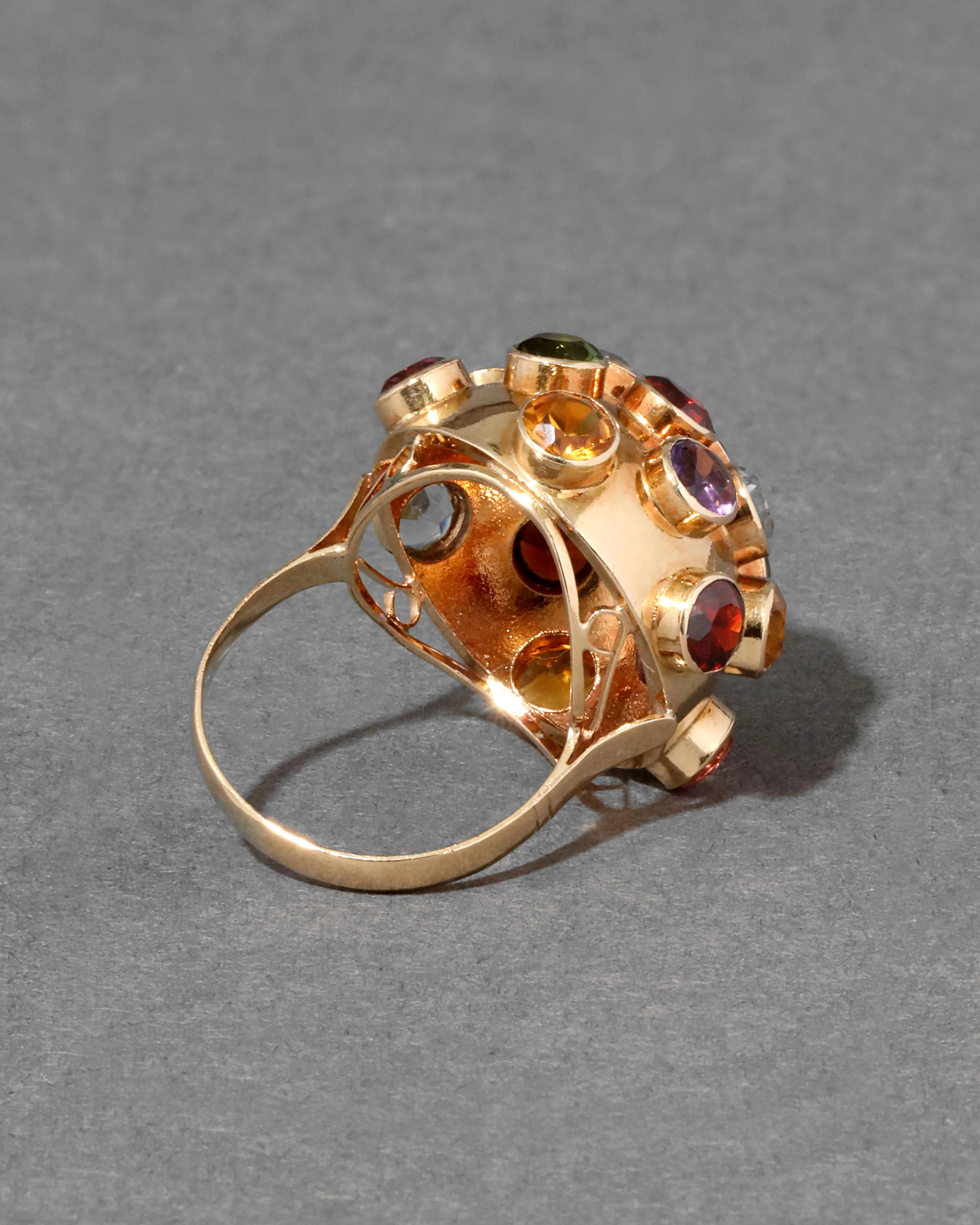 Vintage 1940s 18k Gold Colorful Sputnik Ring sold by Alexis Bittar product image thumbnail 3