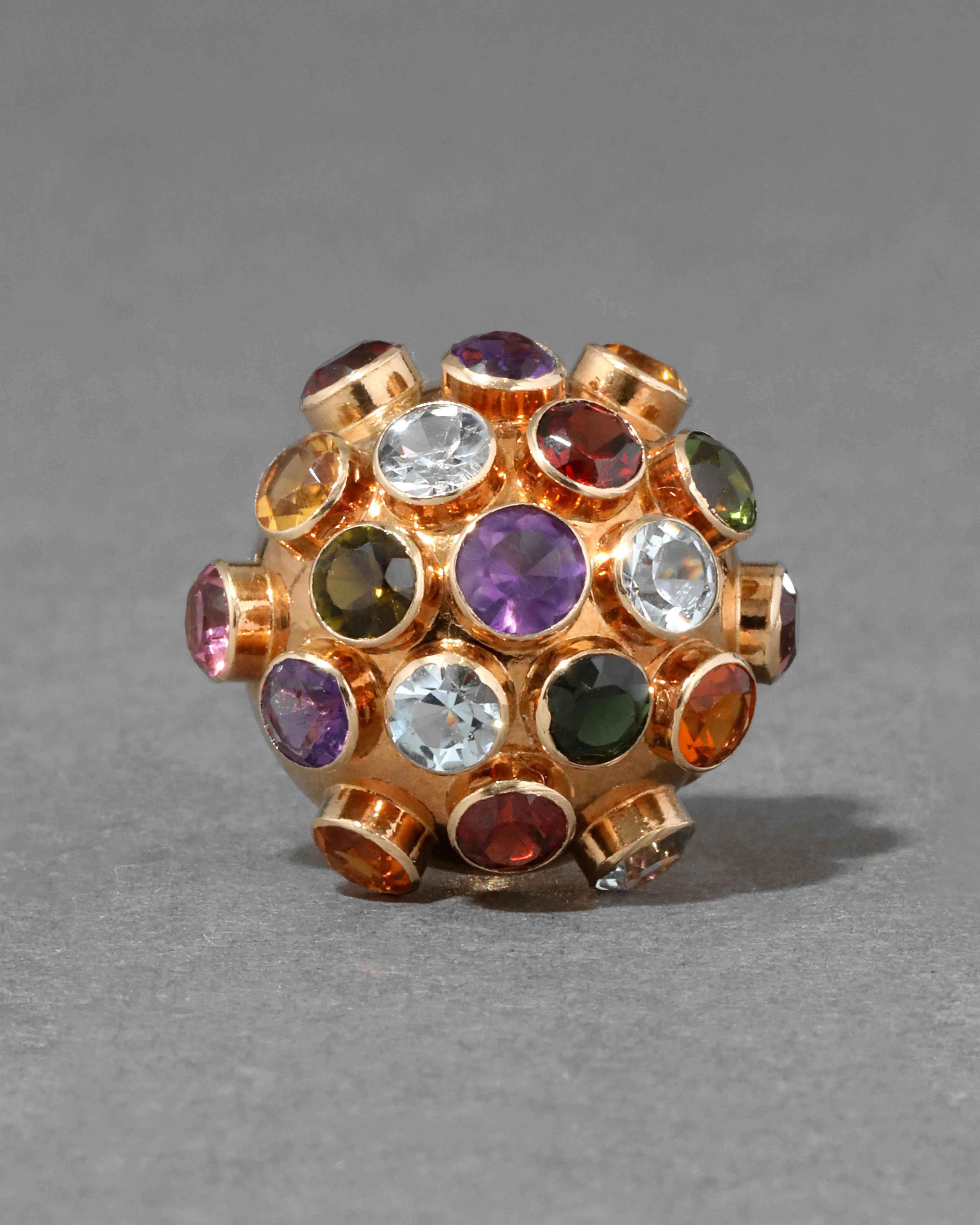 Vintage 1940s 18k Gold Colorful Sputnik Ring sold by Alexis Bittar product image thumbnail 2