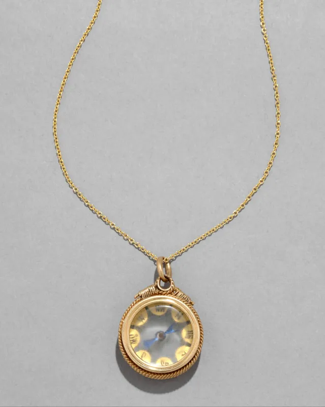 Antique Victorian 1800s 14k Gold Compass with Marine Rope Pendant Necklace sold by Alexis Bittar