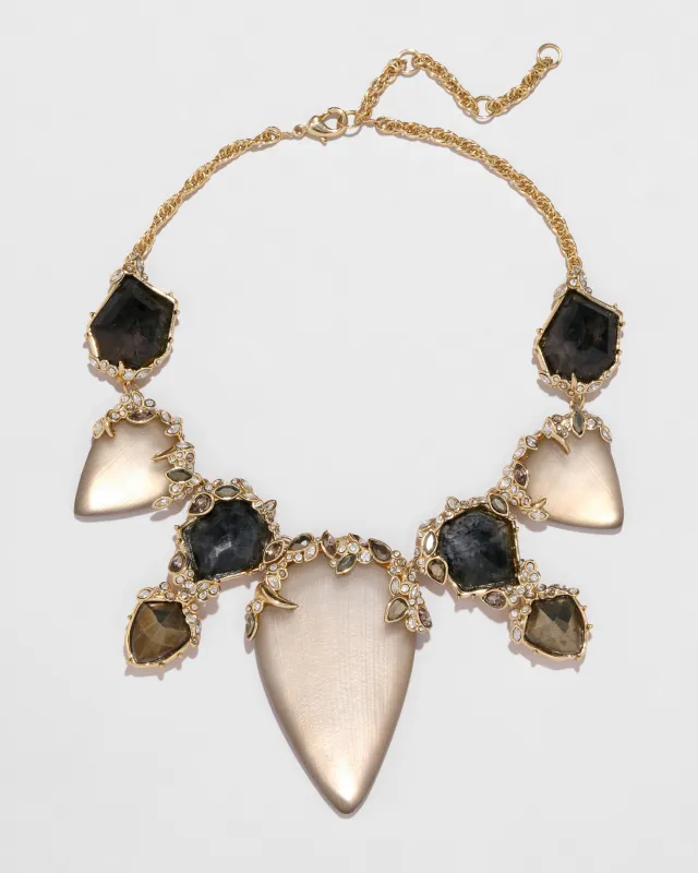 Archive Crystal Encrusted Lucite and Stone Bib Necklace sold by Alexis Bittar