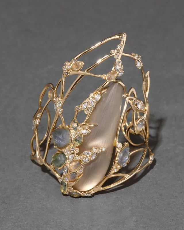 Archive Lucite Lattice Gold Cuff Bracelet sold by Alexis Bittar