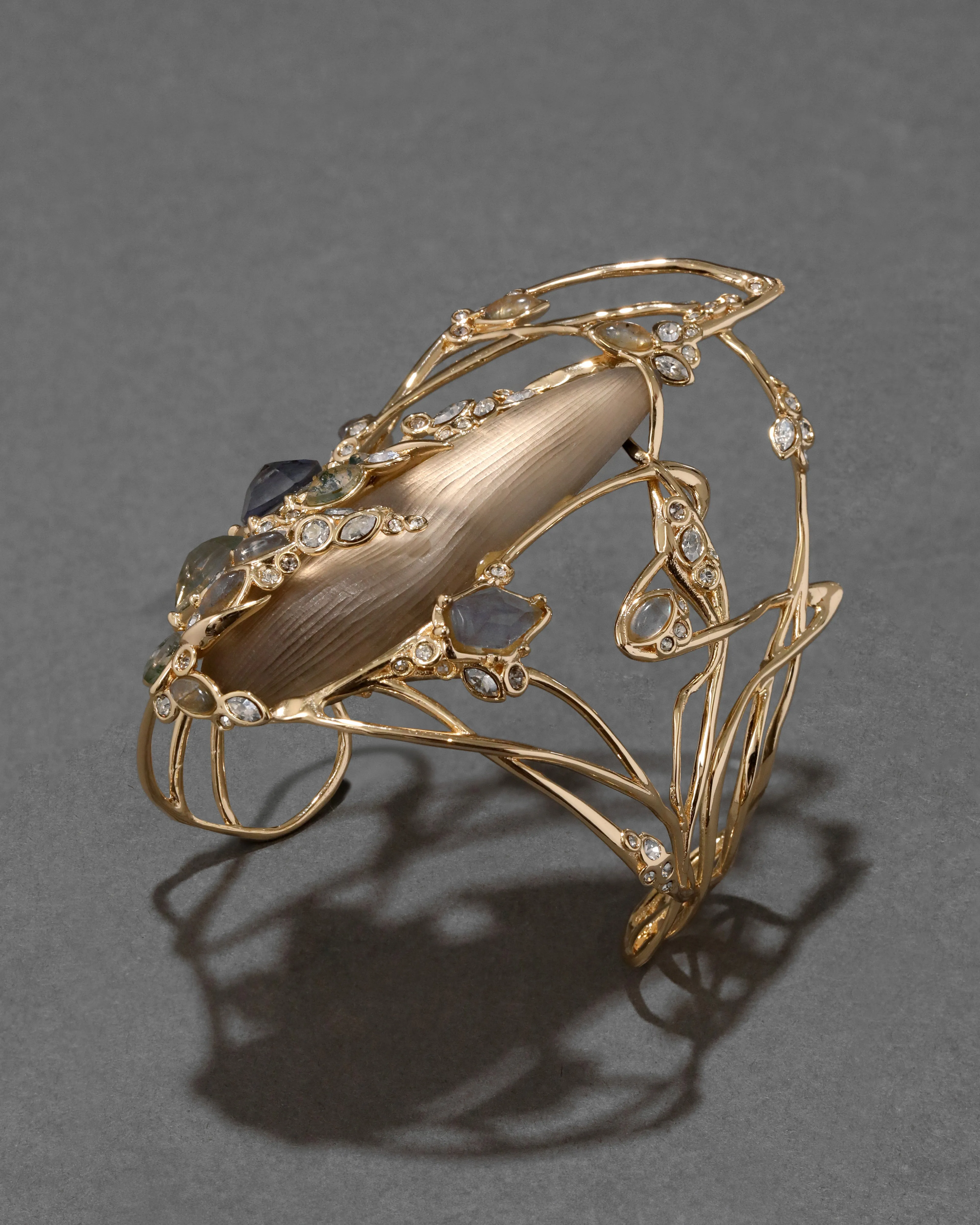 Archive Lucite Lattice Gold Cuff Bracelet sold by Alexis Bittar product image thumbnail 2