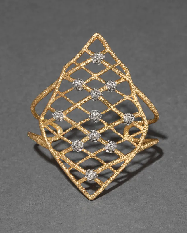 Archive Crystal Spike Lattice Cuff Bracelet sold by Alexis Bittar
