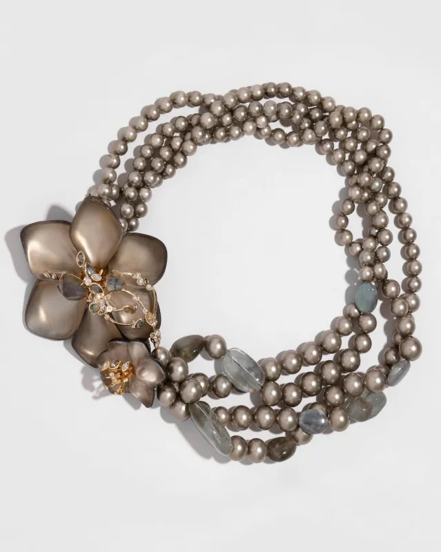 Archive Lucite Flower Beaded Torsade Necklace sold by Alexis Bittar
