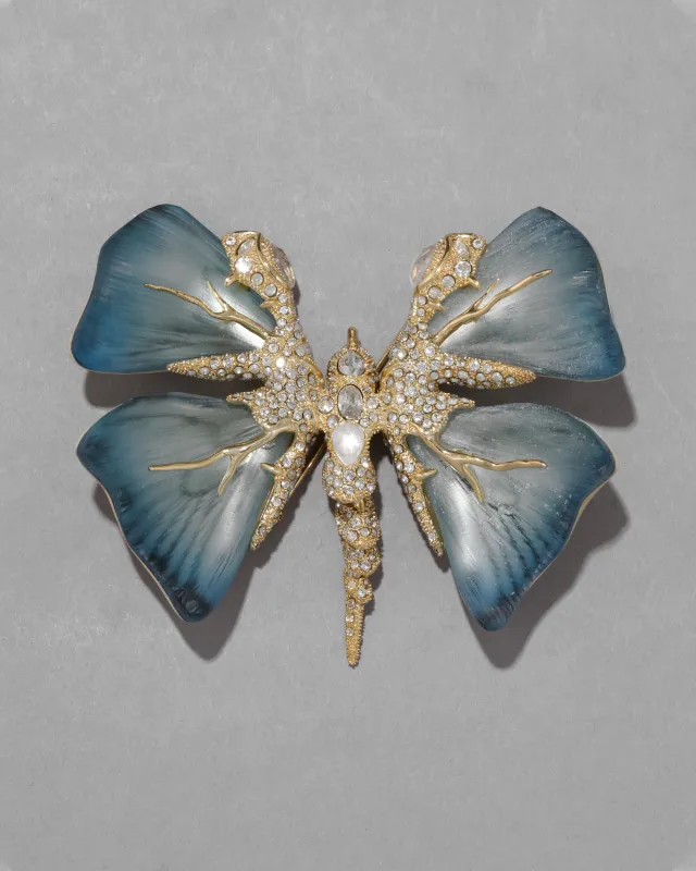 Archive Crystal Encrusted Lucite Articulated Butterfly Pin sold by Alexis Bittar