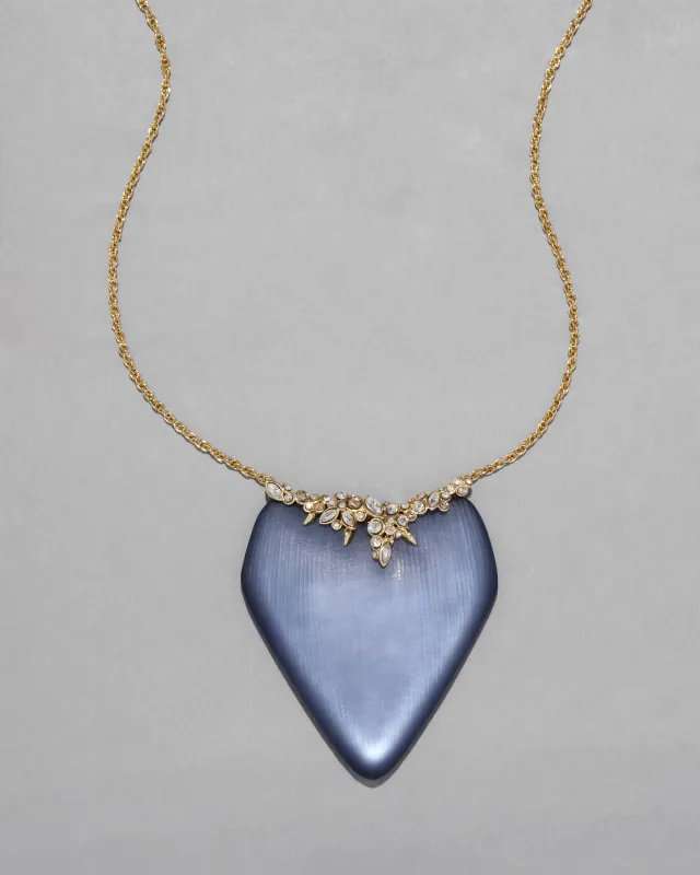 Archive Lucite and Crystal Crest Pendant Necklace sold by Alexis Bittar