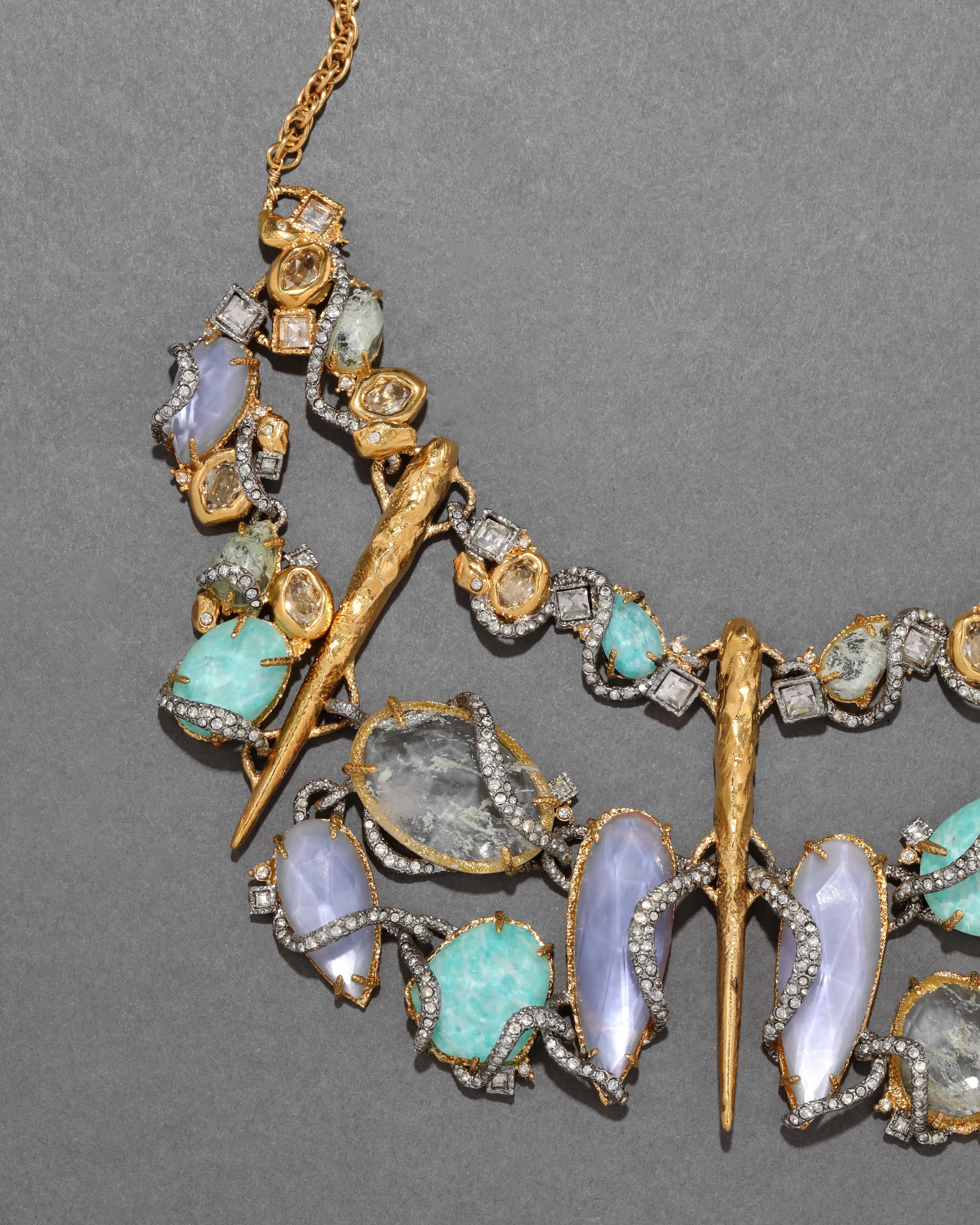 Archive Two Tone Slithering Vine Tiered Bib Necklace sold by Alexis Bittar product image thumbnail 2