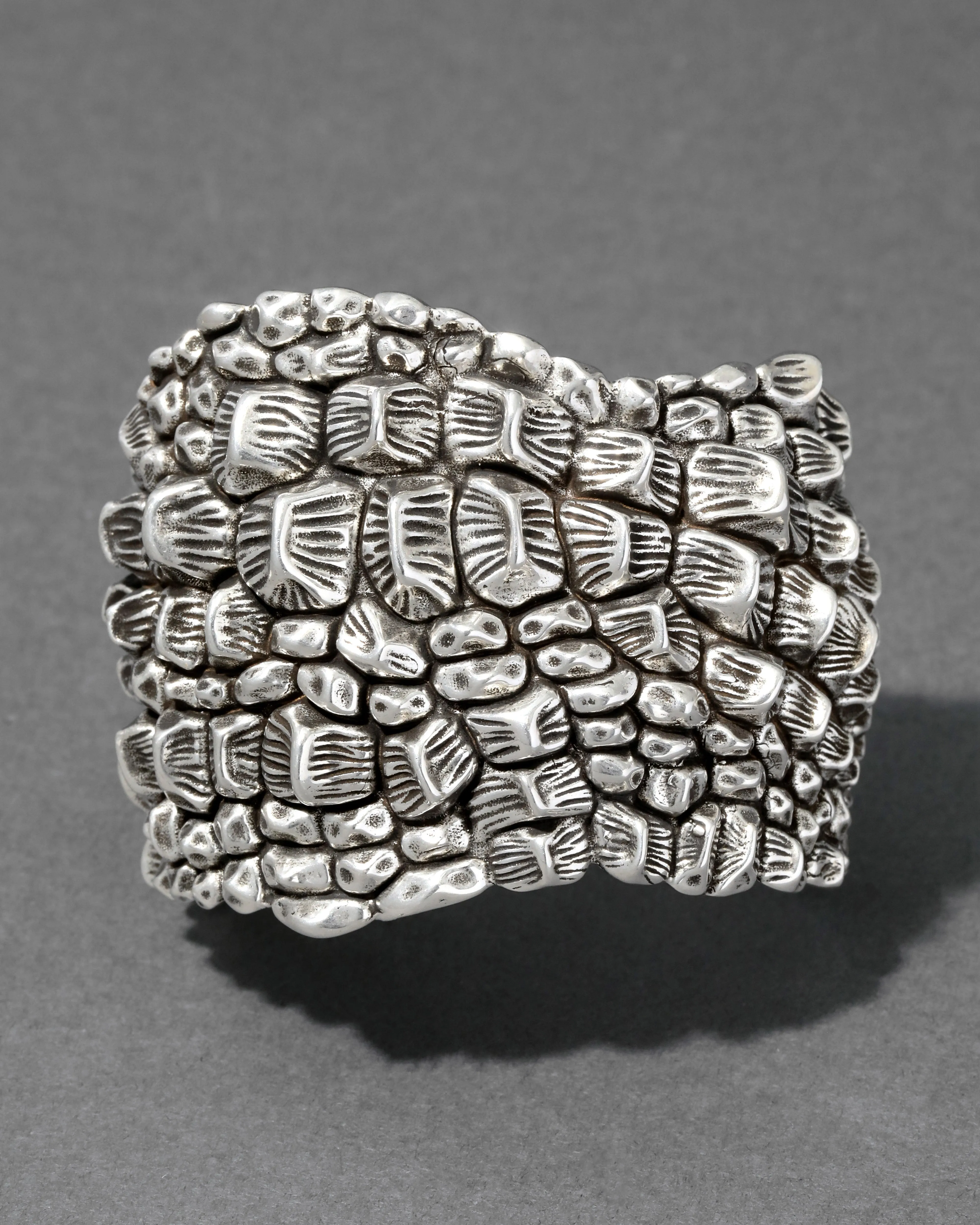 Brut Sterling Silver Croco Cuff Bracelet sold by Alexis Bittar product image thumbnail 4
