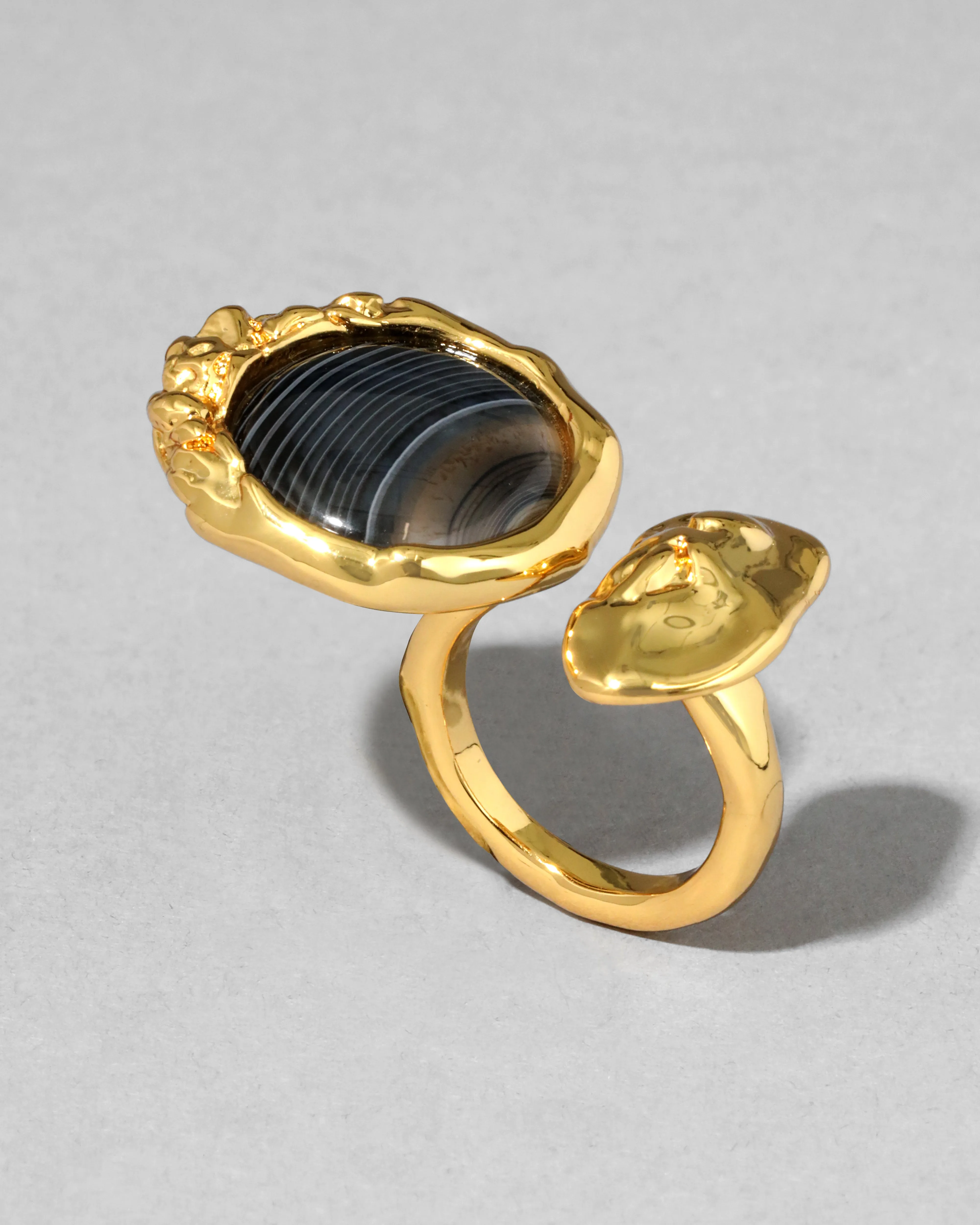 Brut Banded Agate Coin Open Ring sold by Alexis Bittar