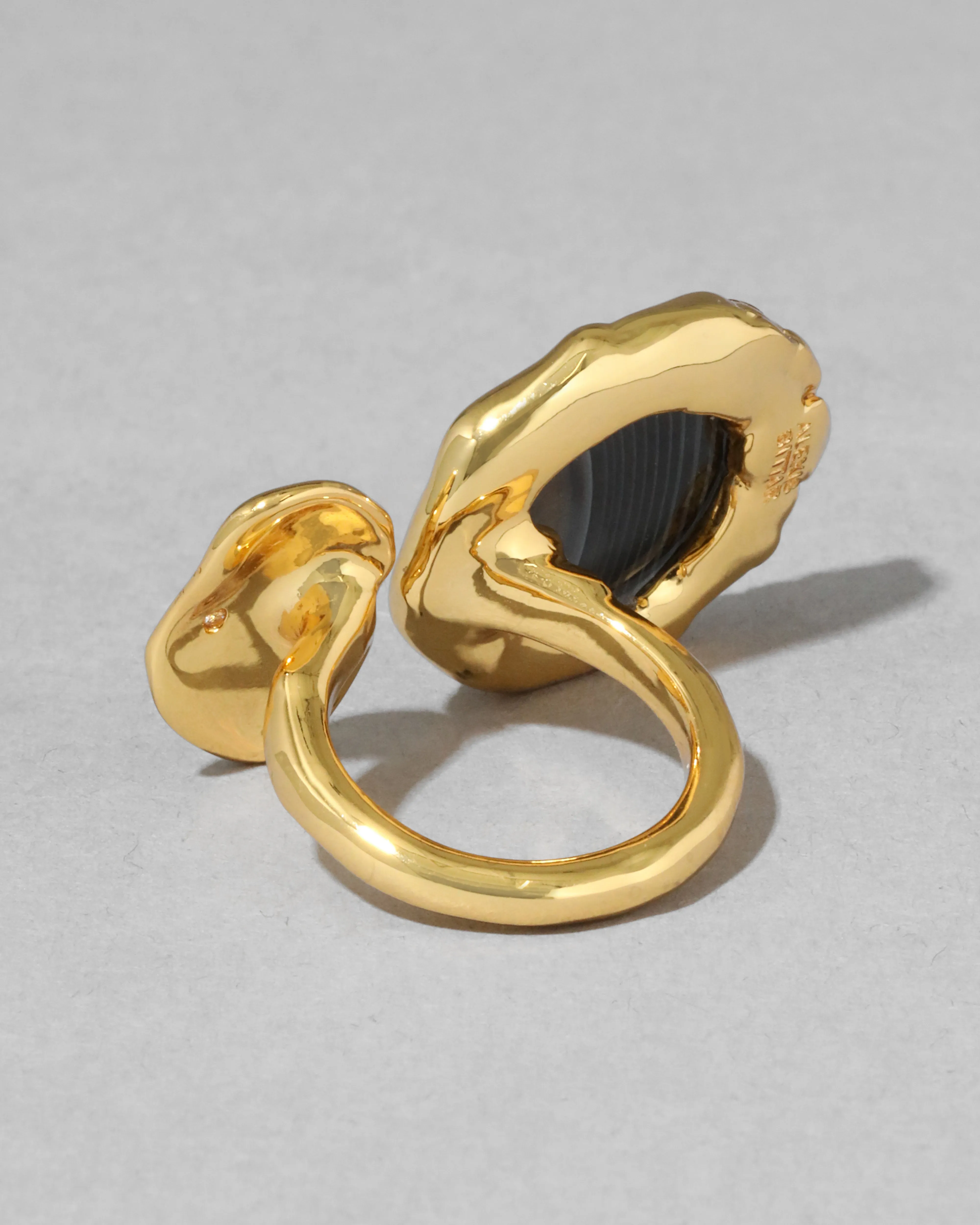 Brut Banded Agate Coin Open Ring sold by Alexis Bittar product image thumbnail 5