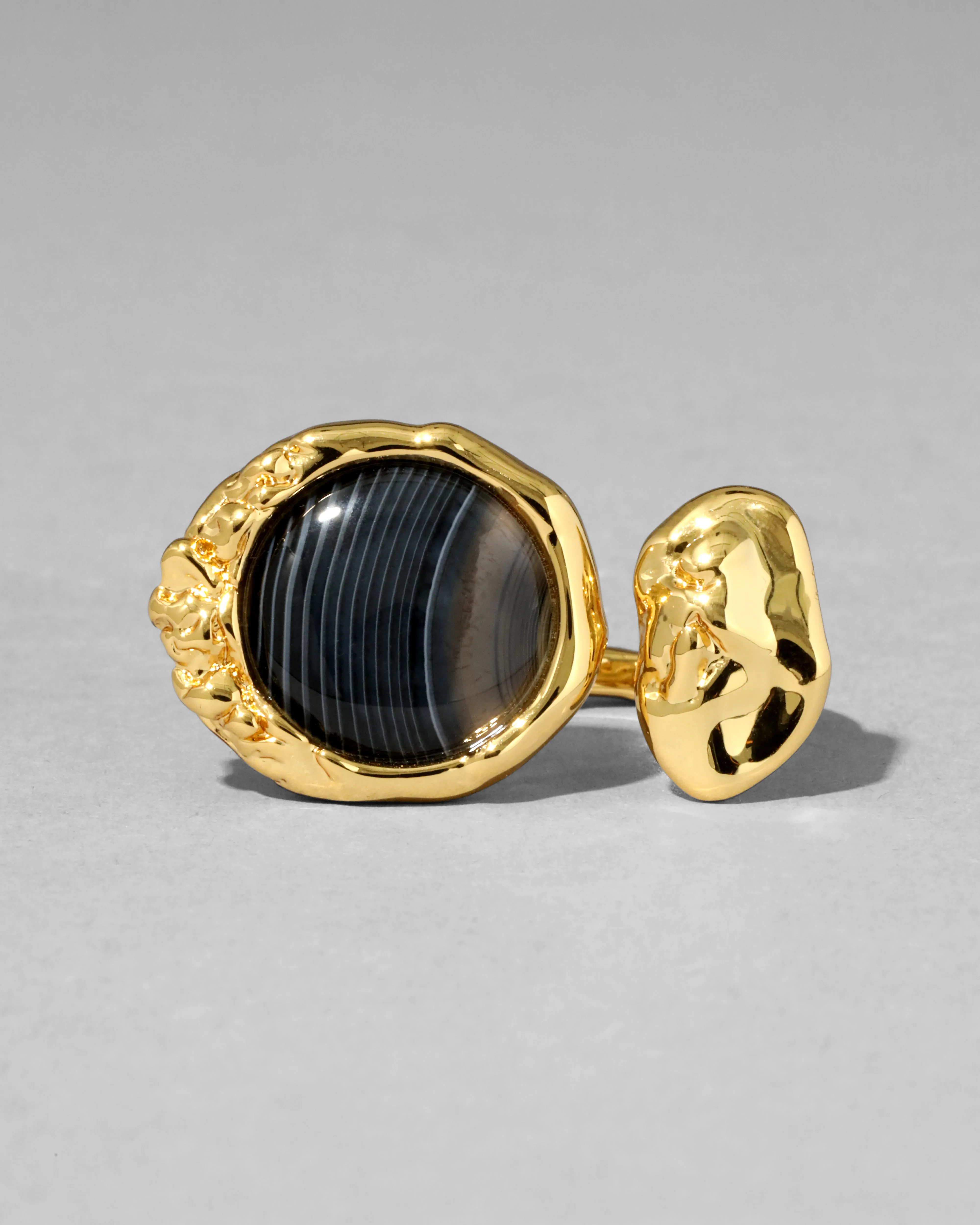 Brut Banded Agate Coin Open Ring sold by Alexis Bittar product image thumbnail 3