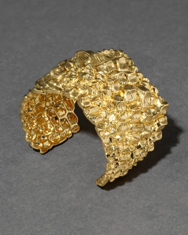Brut Gold Croco Cuff Bracelet sold by Alexis Bittar