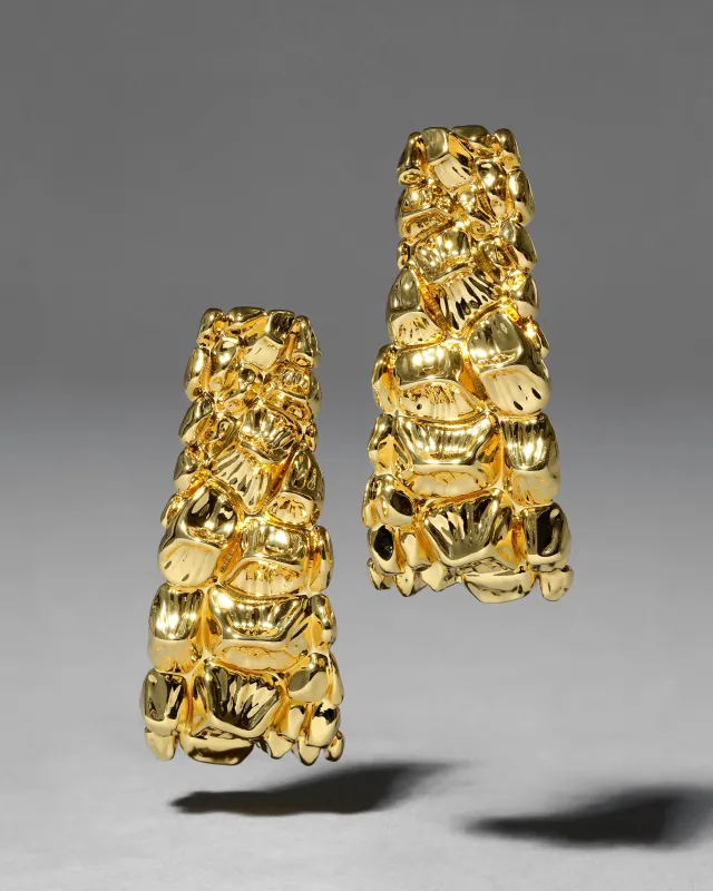 Brut Gold Croco Hoop Earring sold by Alexis Bittar