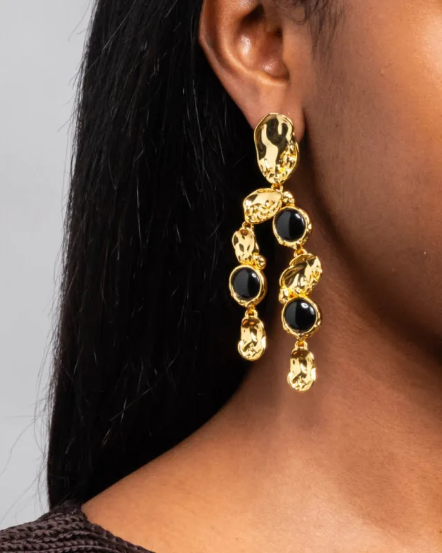 Brut Onyx Coin Chandelier Earring sold by Alexis Bittar
