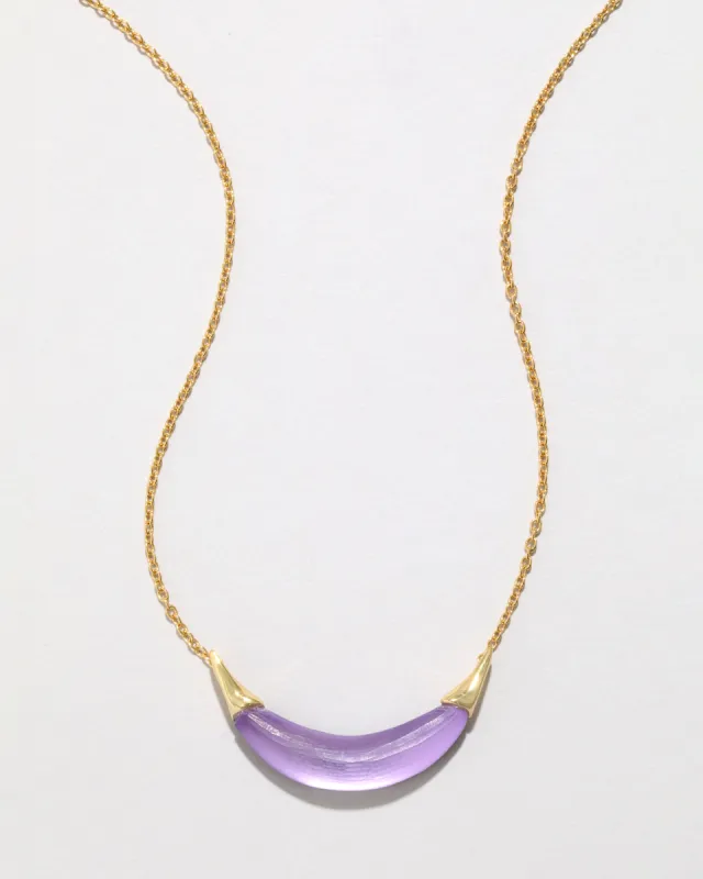 Gold Capped Crescent Lucite Necklace- Amethyst sold by Alexis Bittar