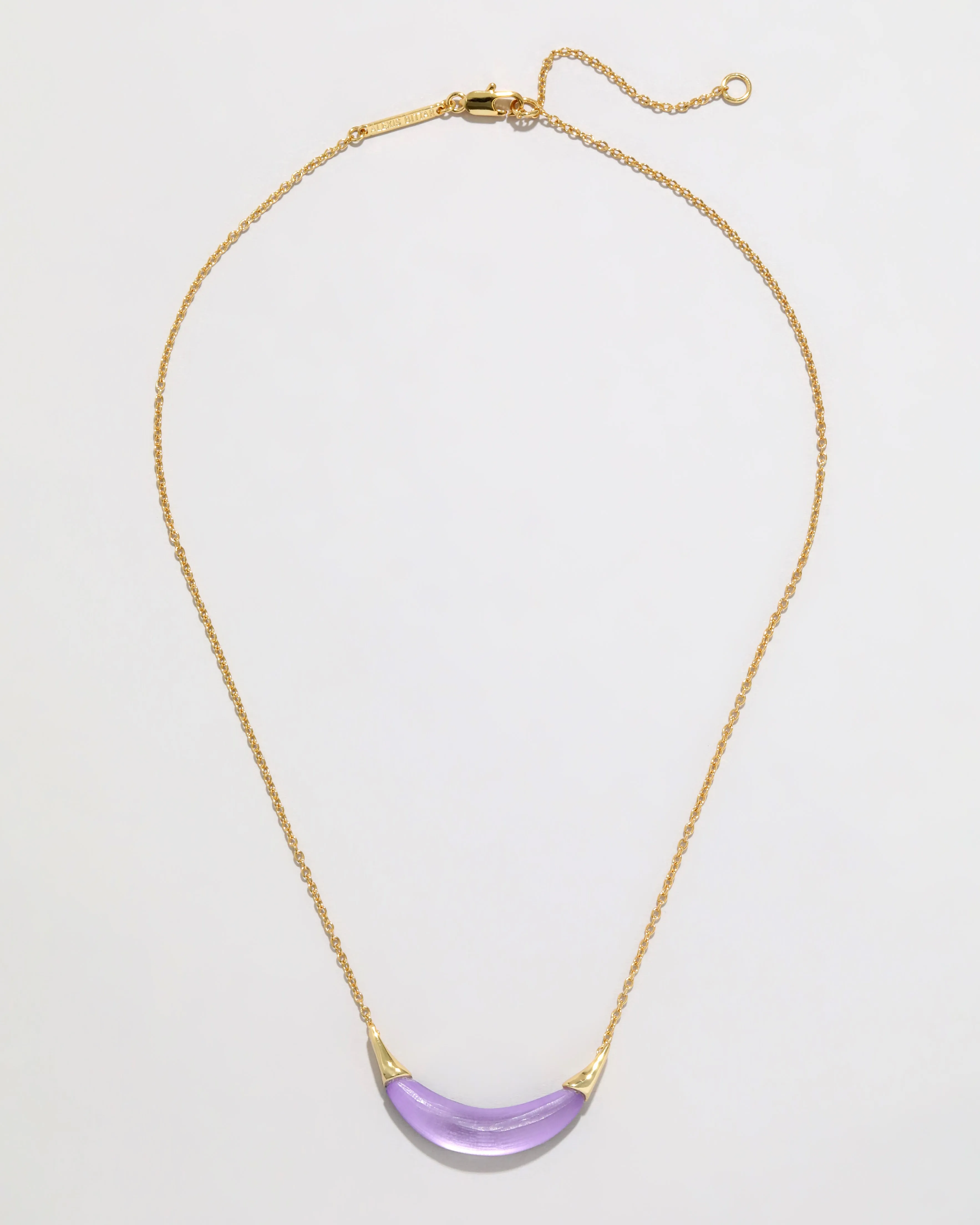 Gold Capped Crescent Lucite Necklace- Amethyst sold by Alexis Bittar product image thumbnail 4