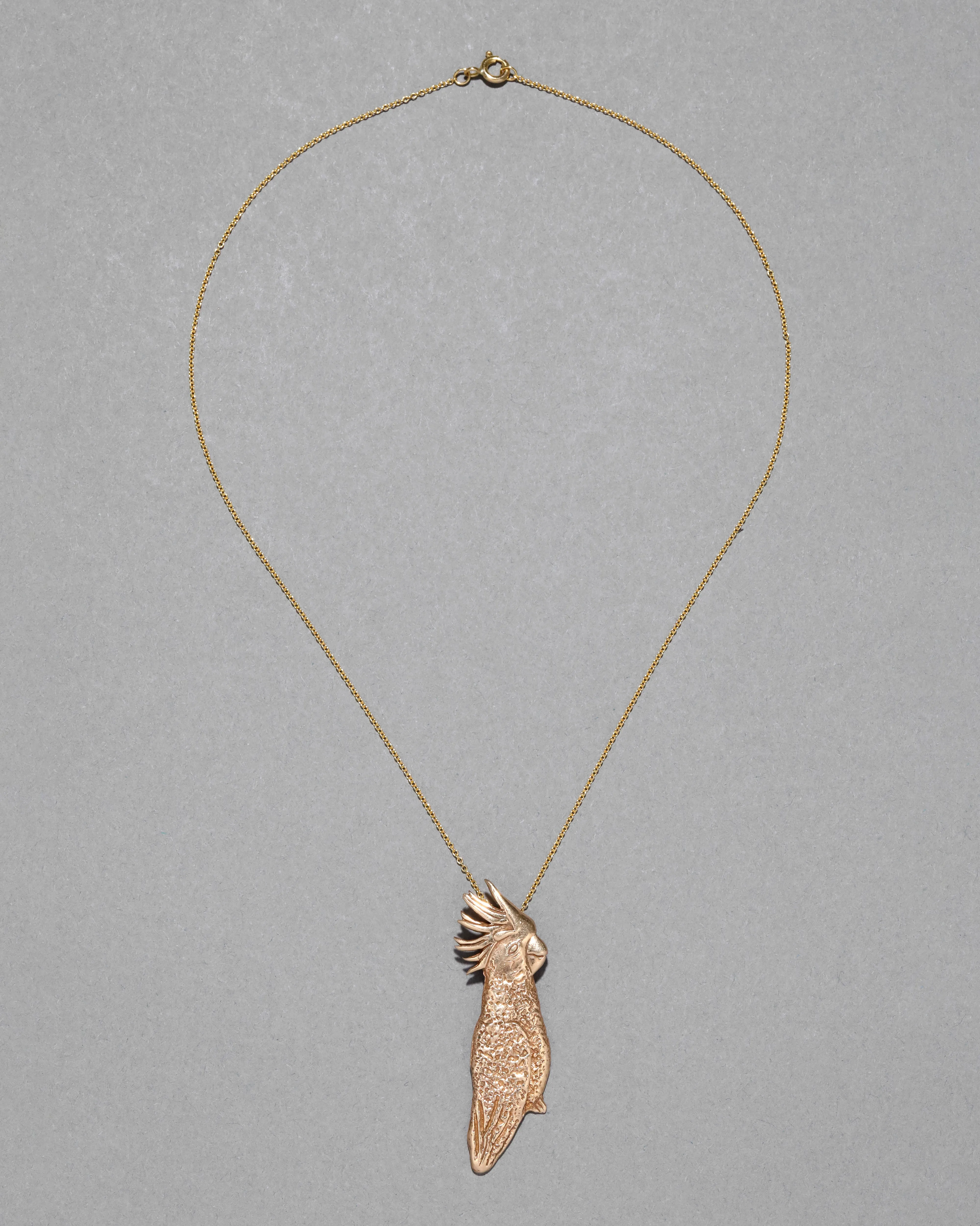 Vintage 1980s 14k Gold Handmade Parrot Pendant Necklace sold by Alexis Bittar product image thumbnail 2