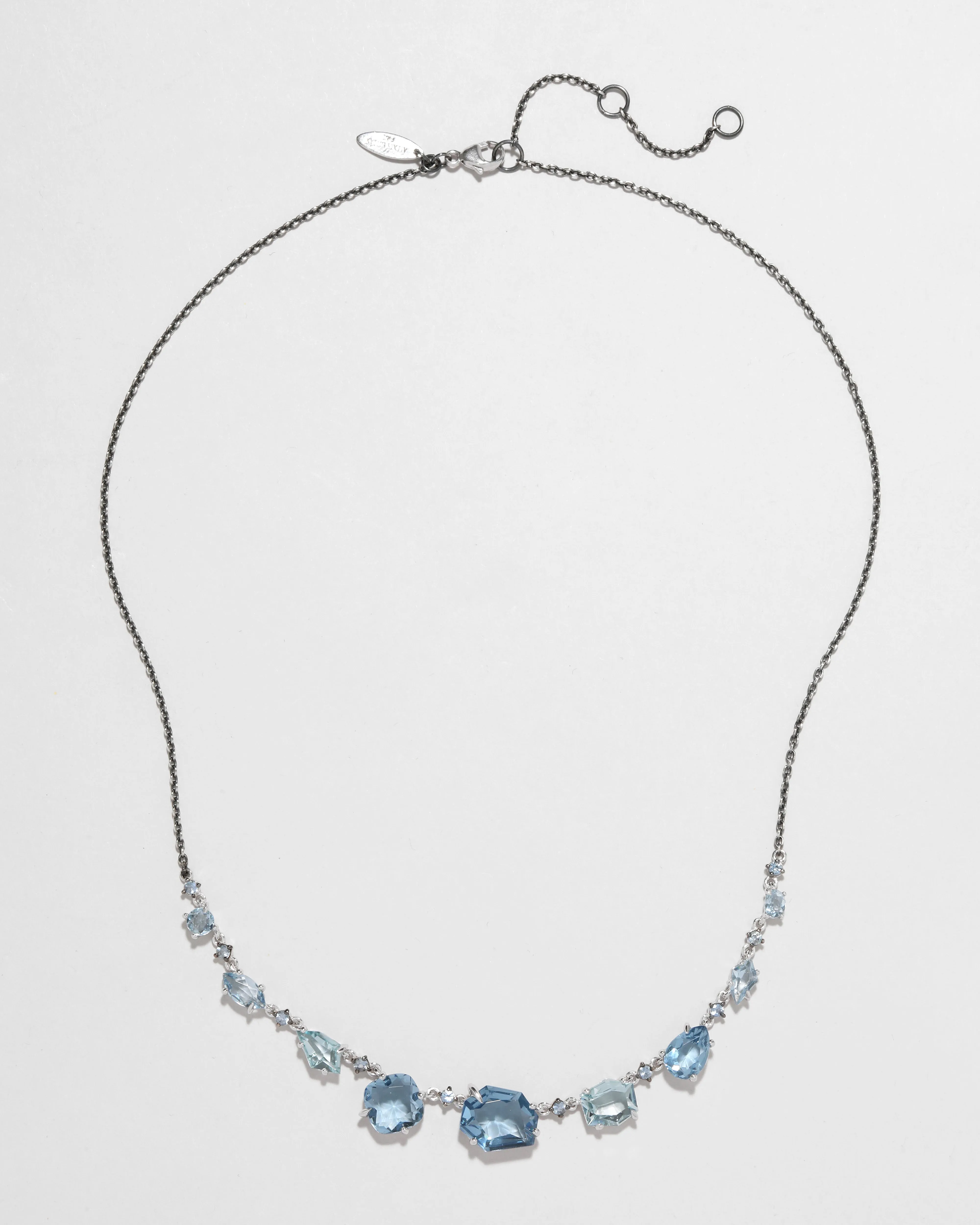 Archive Fine Sterling Silver with Aquamarine and Blue Sapphire Chain Necklace sold by Alexis Bittar product image thumbnail 2
