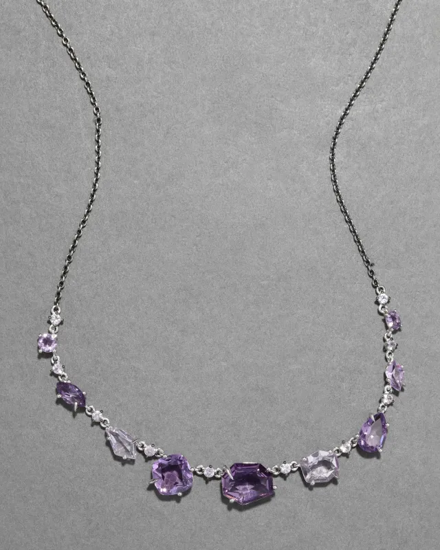 Archive Fine Sterling Silver with Amethyst and Purple Sapphire Chain Necklace sold by Alexis Bittar