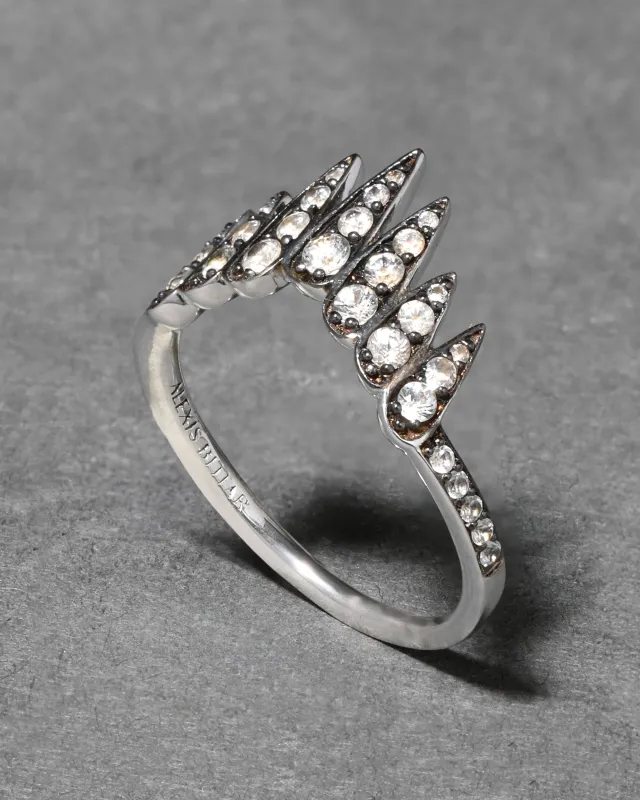 Archive Fine Sterling Silver White Sapphire Nested Spear Ring sold by Alexis Bittar