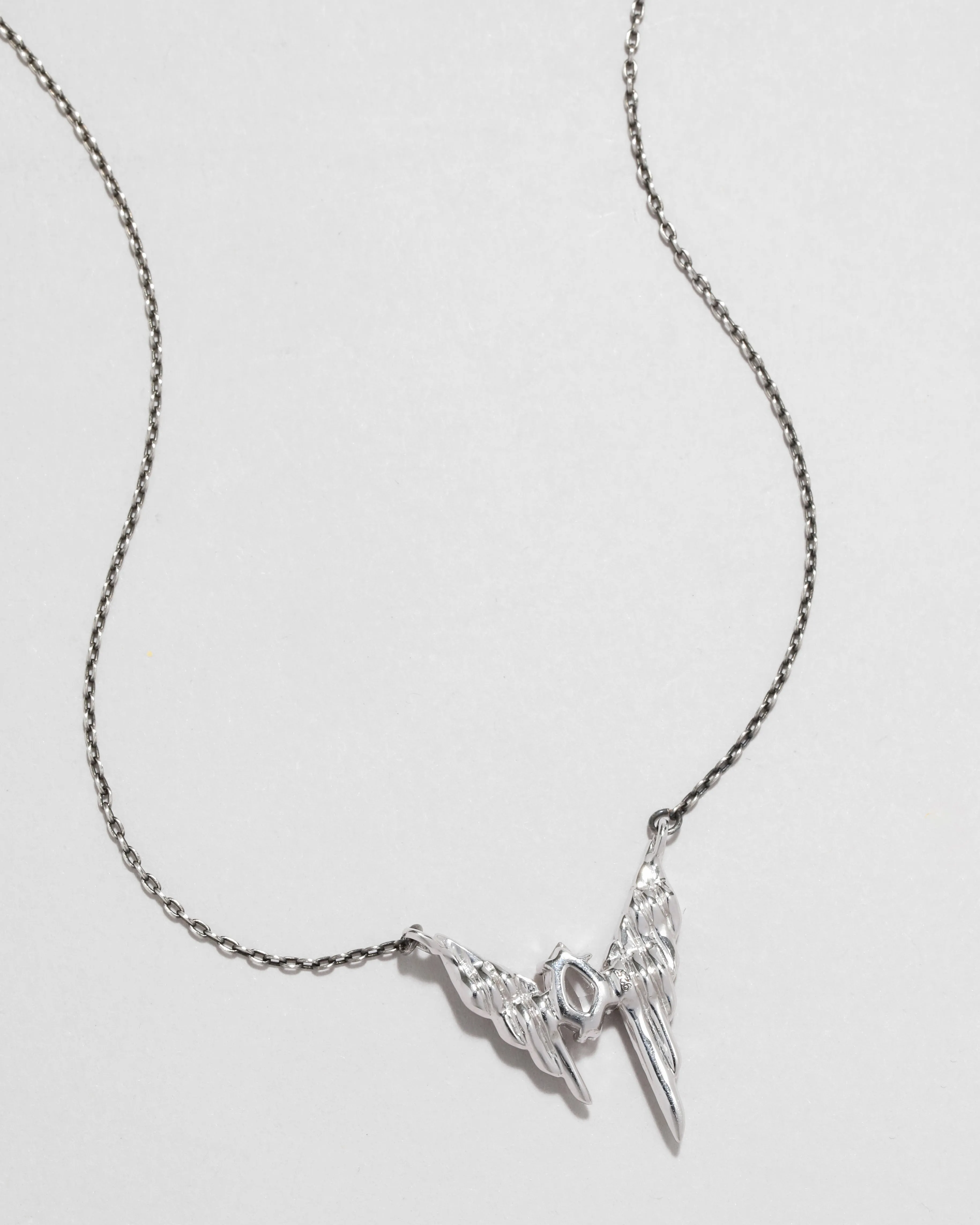 Archive Fine Sterling Silver Clear Quartz and White Sapphire Winged Pendant Necklace sold by Alexis Bittar product image thumbnail 3